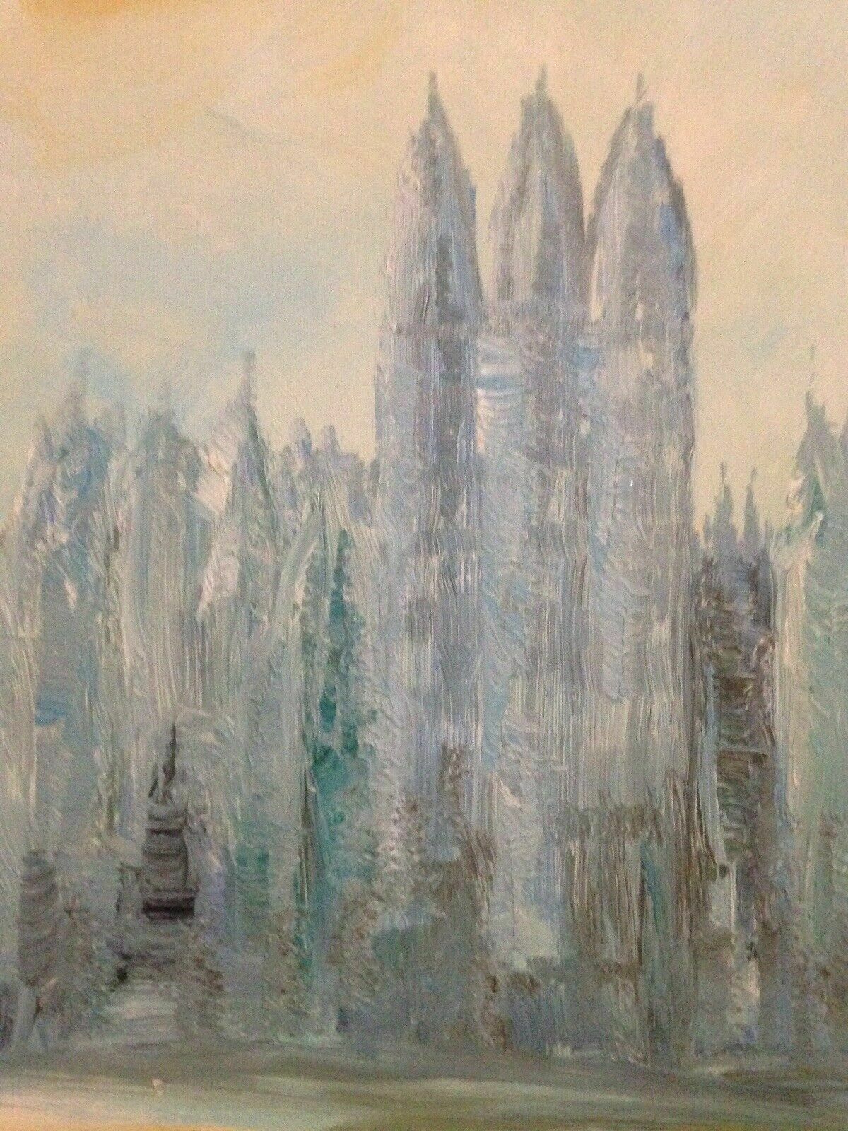 Post Impressionist Sunset Painting After Monet Turner Original Signed London photo Art