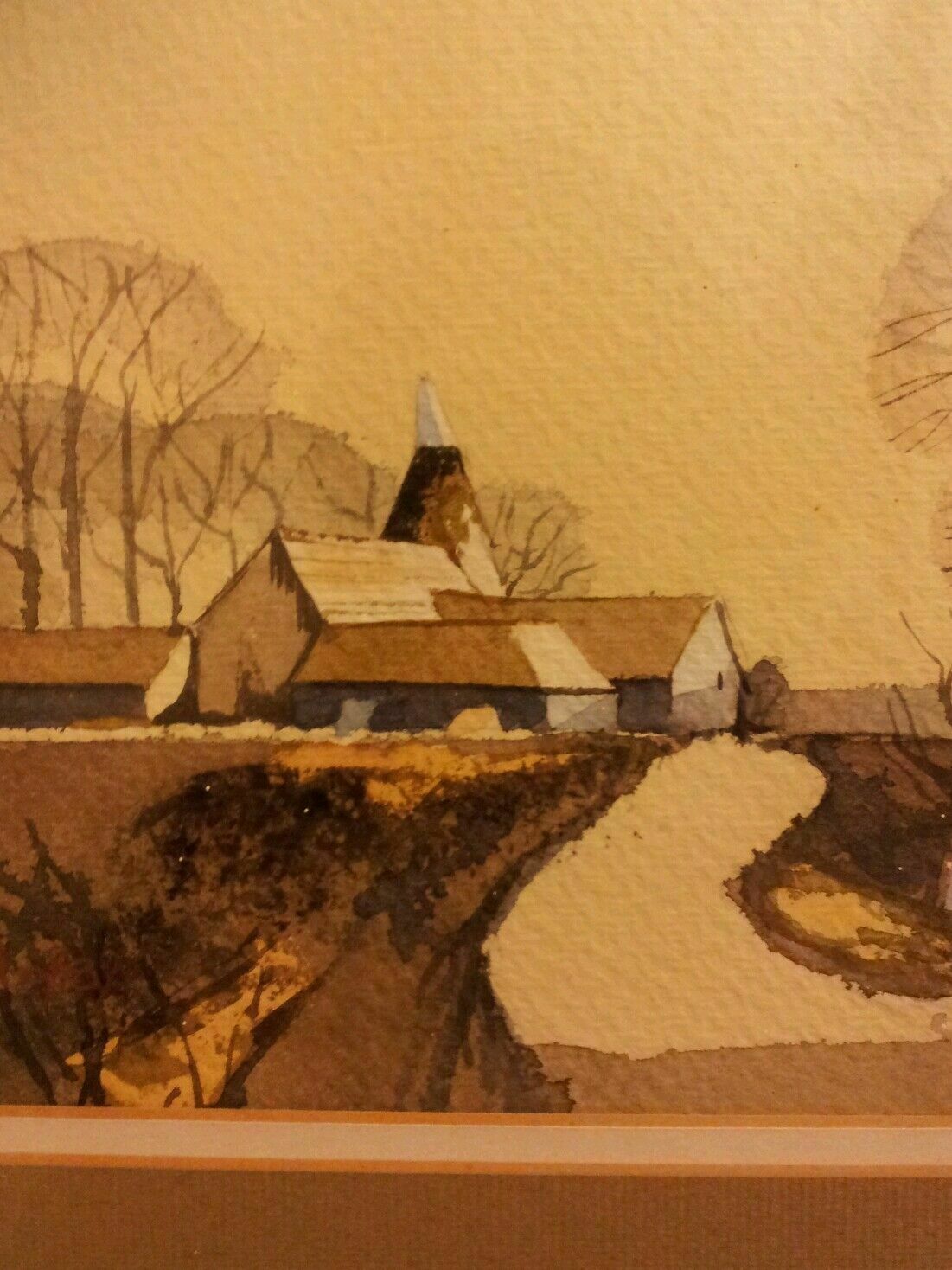 Geoffrey Hall Fine Art Watercolour Painting Original Signed Framed 1981 photo Art