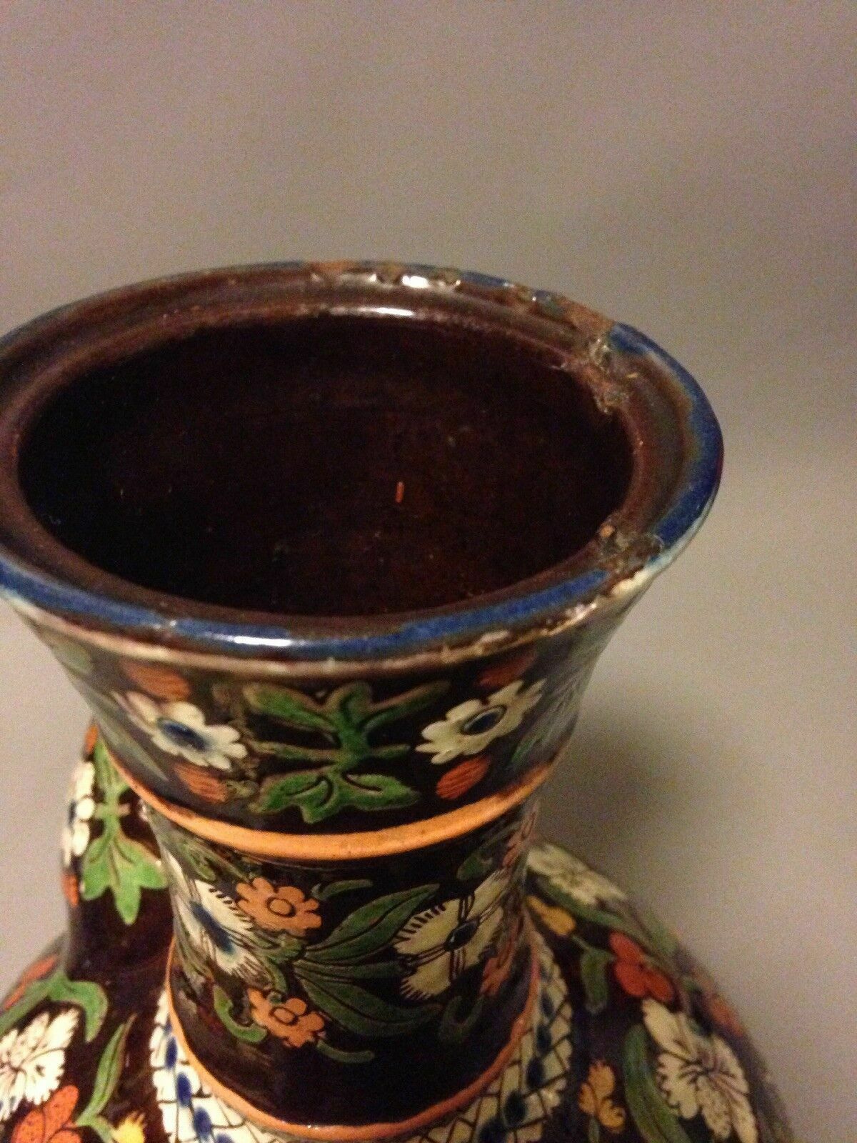 135.0 Antique Thoune Thun C19 Ewer Vase Jug Majolica Switzerland Wine Pitcher photo