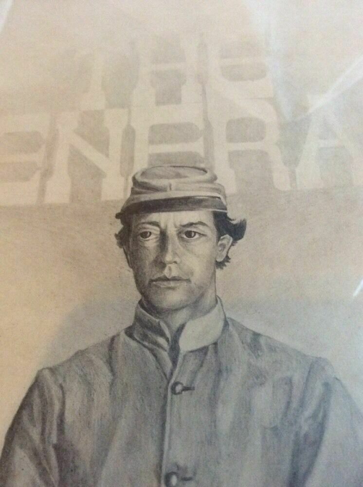 Buster Keaton Pencil Drawing Silent Movies Vintage Pencil Framed Signed Original photo furniture