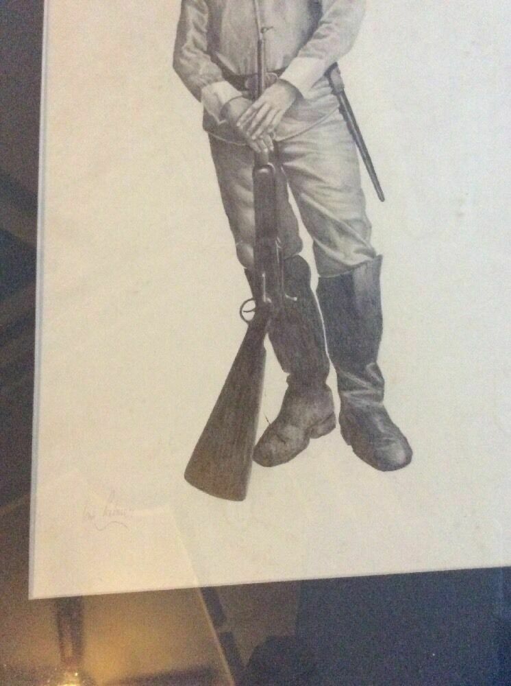 Buster Keaton Pencil Drawing Silent Movies Vintage Pencil Framed Signed Original photo for sale