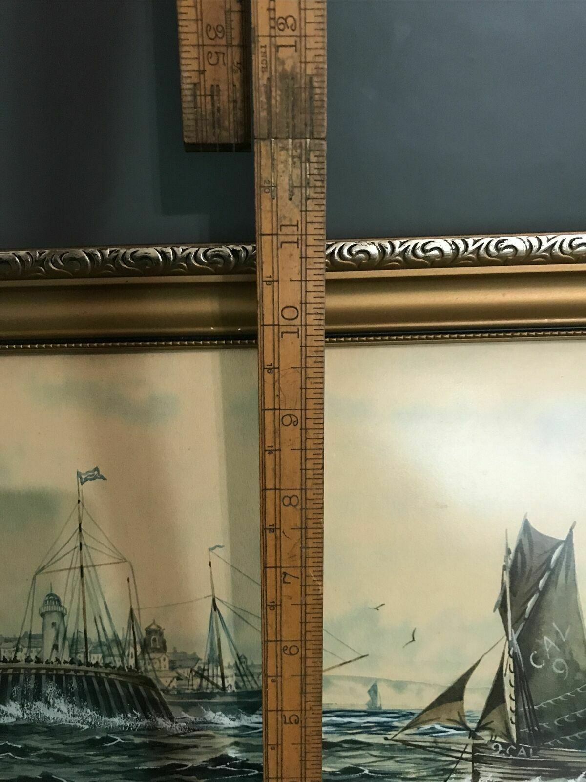 photo furniture F W Ridley Antique Watercolour Gouache Painting Sailing Nautical Theme Boats