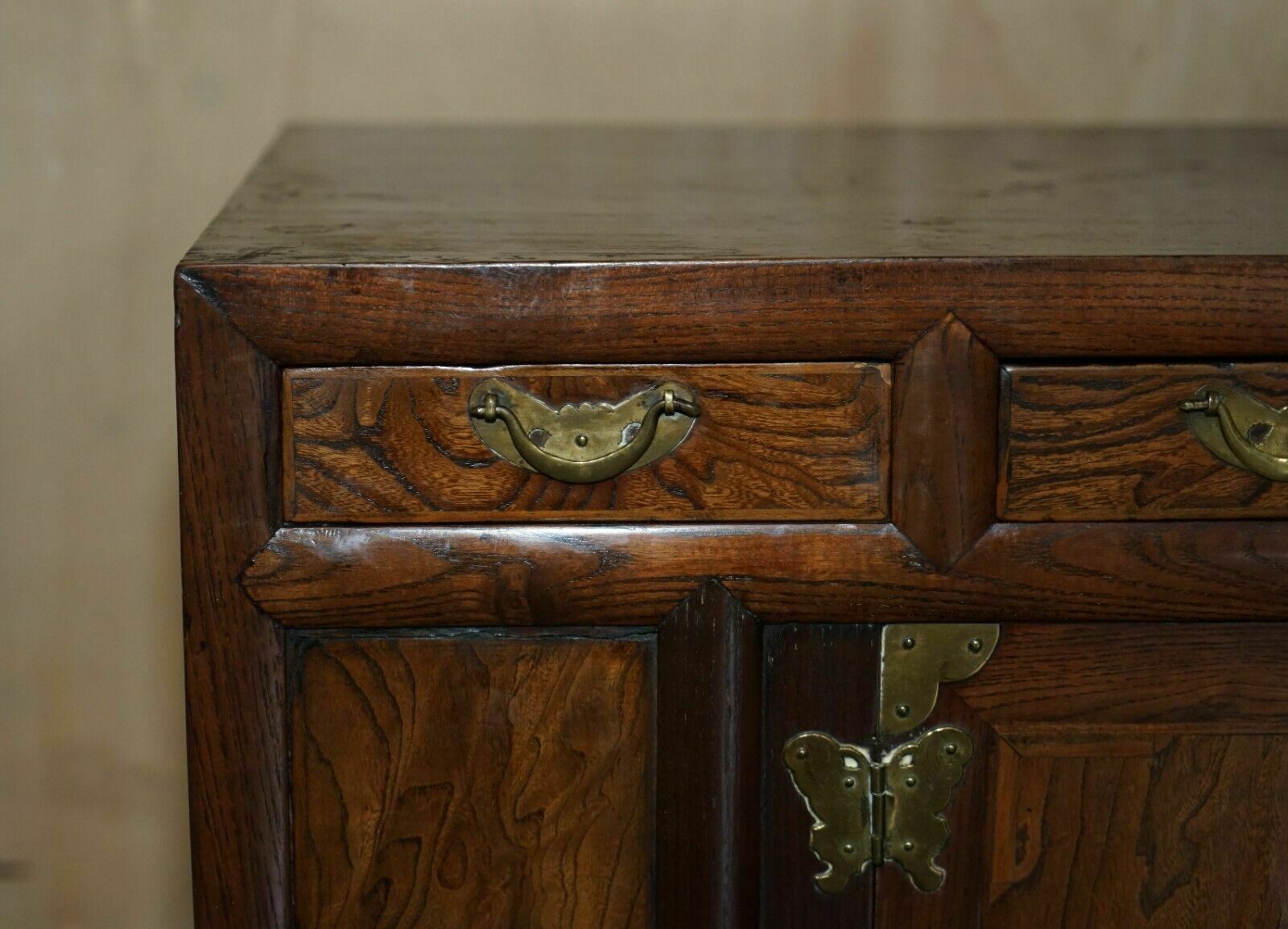 Pair Of Vintage Circa 1950's Asian Korean Scholars Side Table Chests Inc Drawers photo Furniture