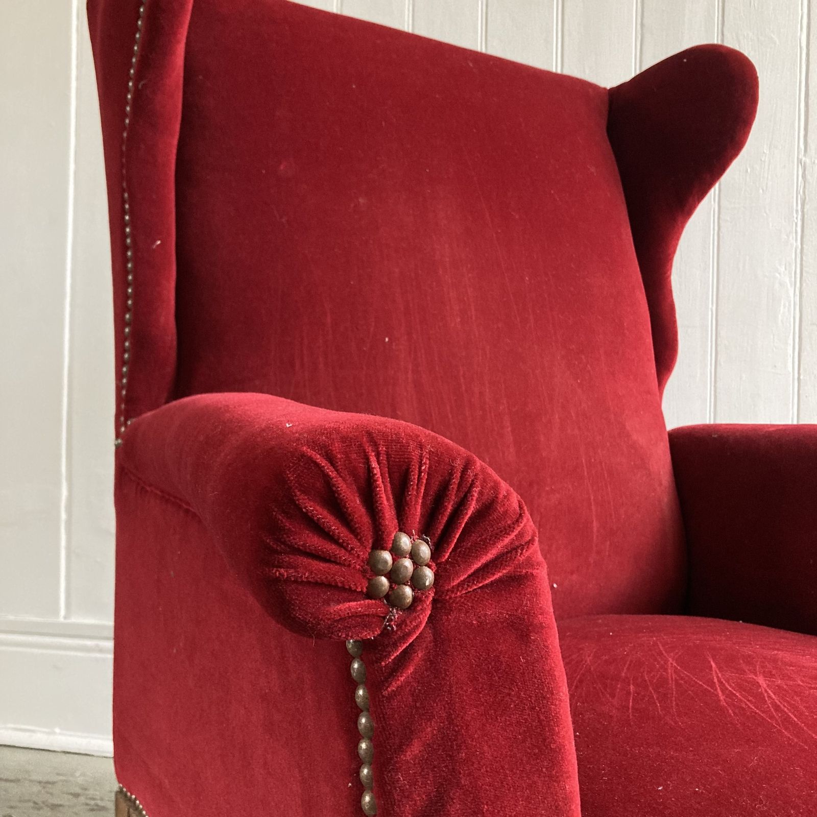 Large Wingback Armchair, 1800s photo vinterior