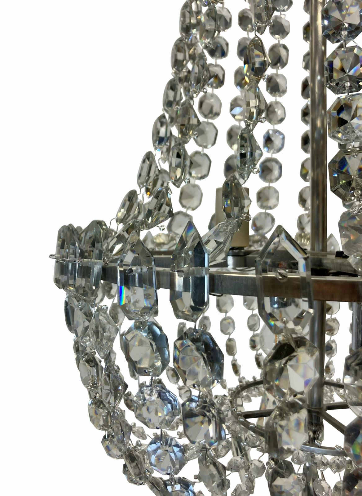 An English Cut Glass Tent & Bag Chandelier photo Home Decor