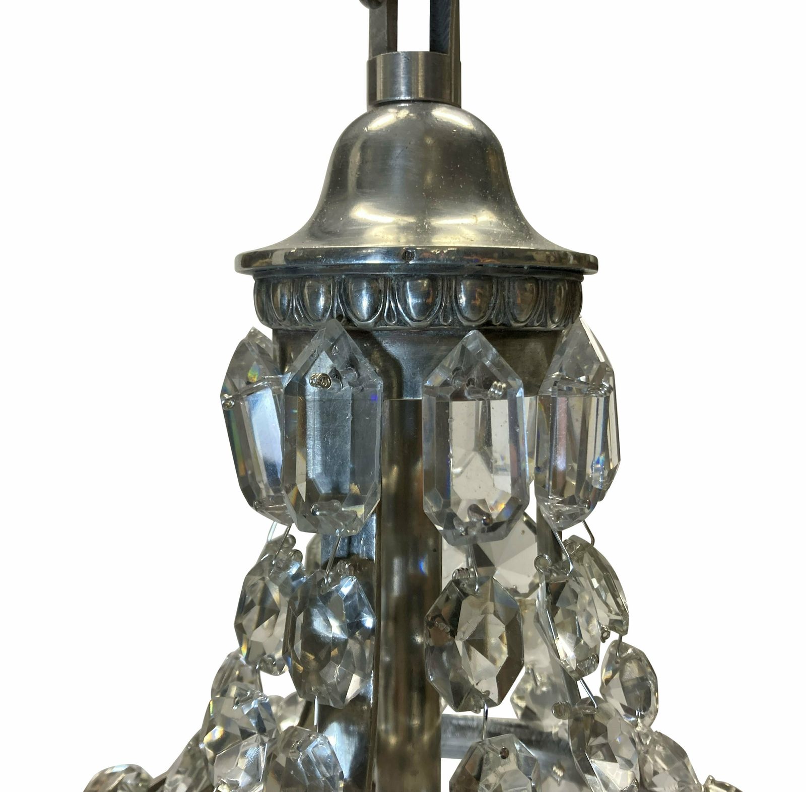 An English Cut Glass Tent & Bag Chandelier photo vinterior
