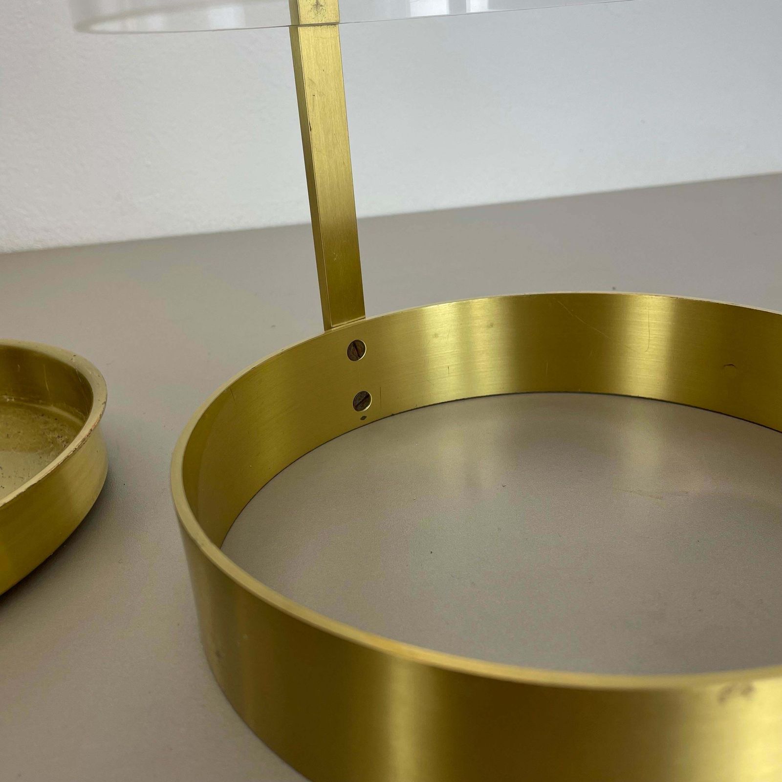photo buy Original Hollywood Regency Solid Brass Acryl Glass Umbrella Stand, Italy, 1970s