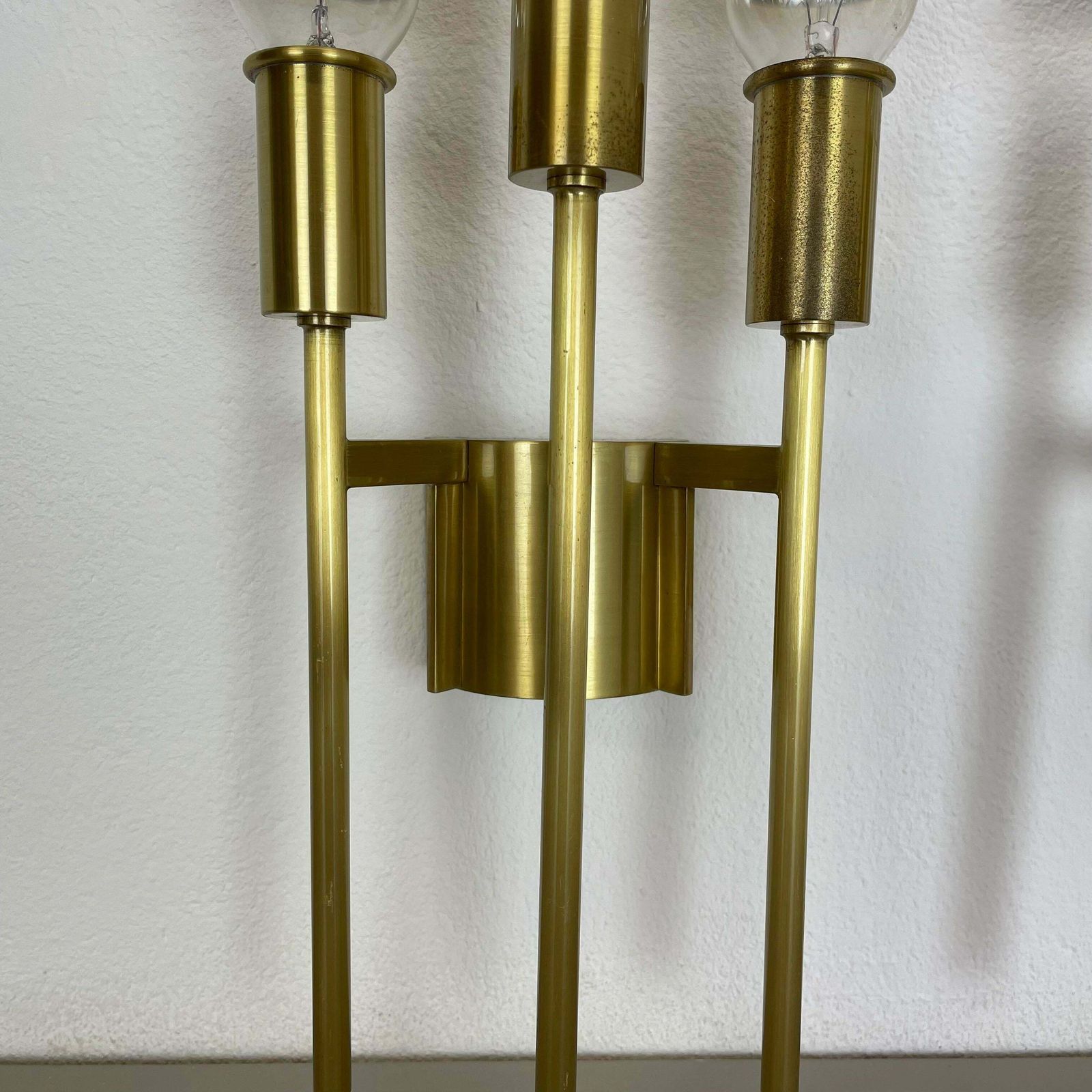 Set Of 2 Brass Italian Stilnovo Style Theatre Wall Light Sconces, Italy, 1970 photo 1315.0
