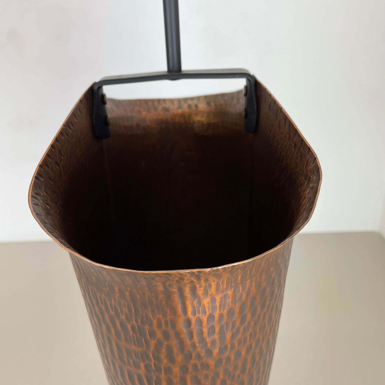 Home Decor Original Metal Copper Brutalist Hollywood Regency Umbrella Stand Germany, 1970s photo
