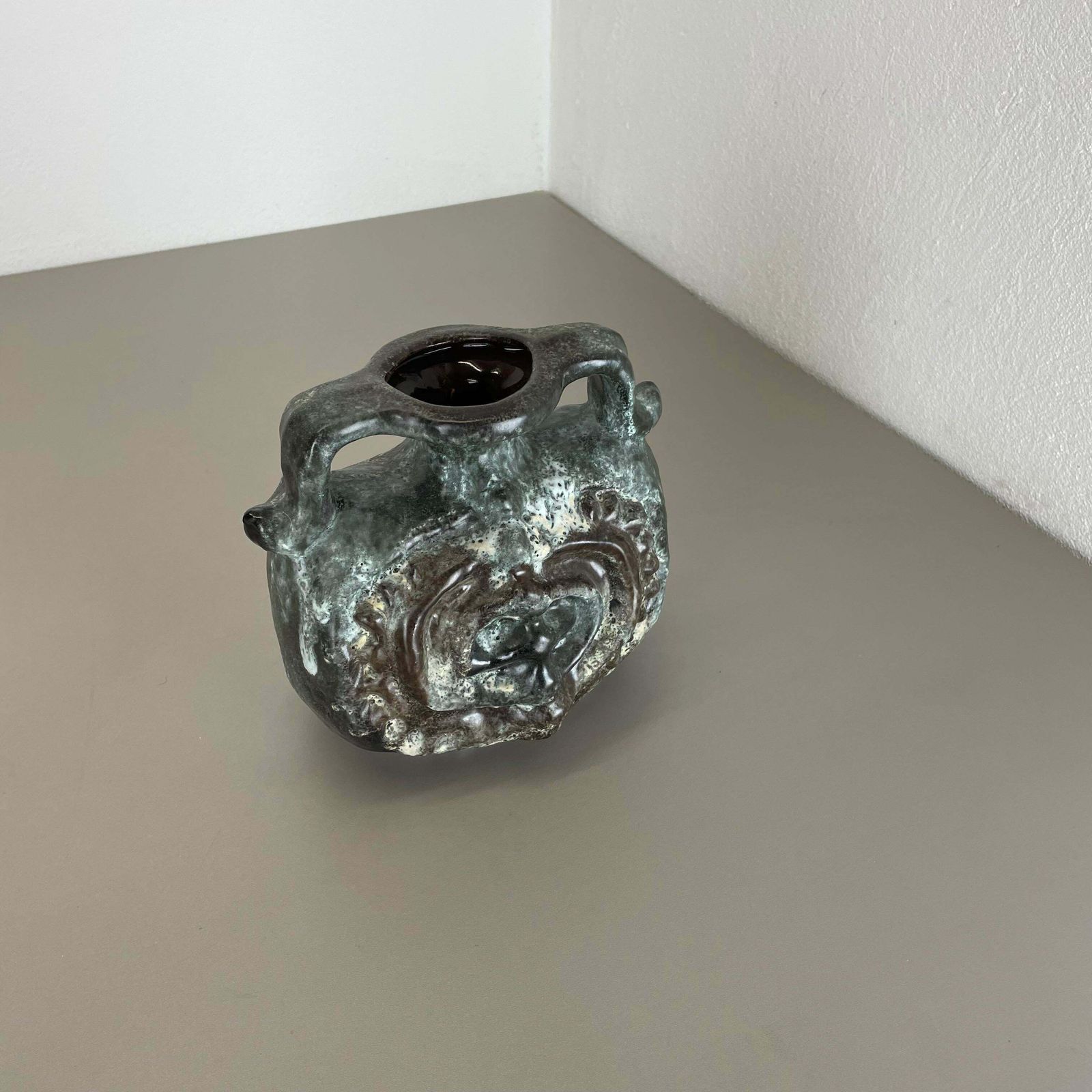 Brutalist Wgp Pottery Fat Lava Multi Colour "305" Vase Object By Ruscha, 1970s photo for sale