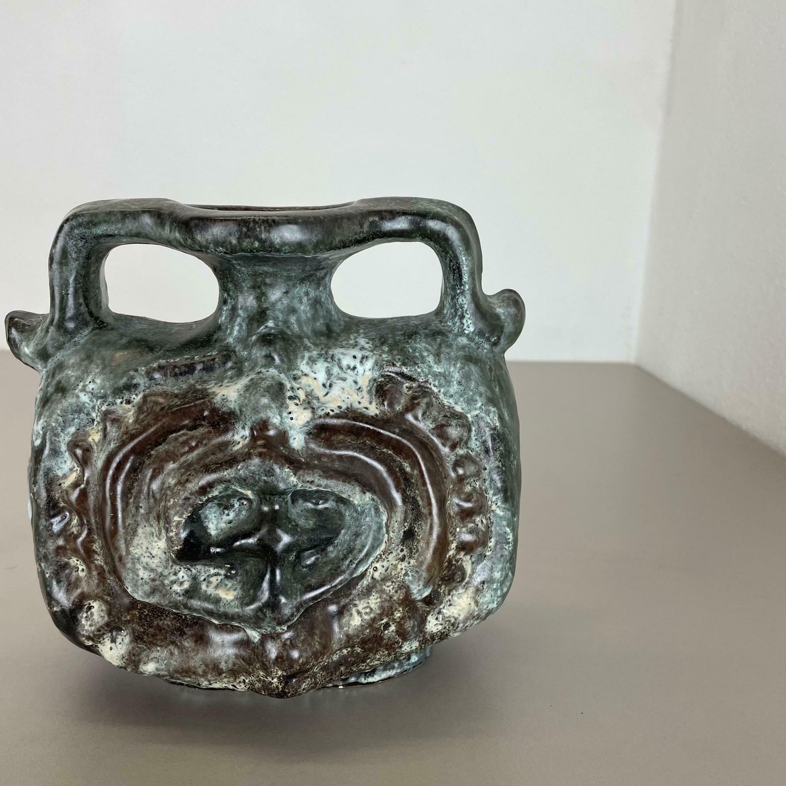 Brutalist Wgp Pottery Fat Lava Multi Colour "305" Vase Object By Ruscha, 1970s photo 445.0