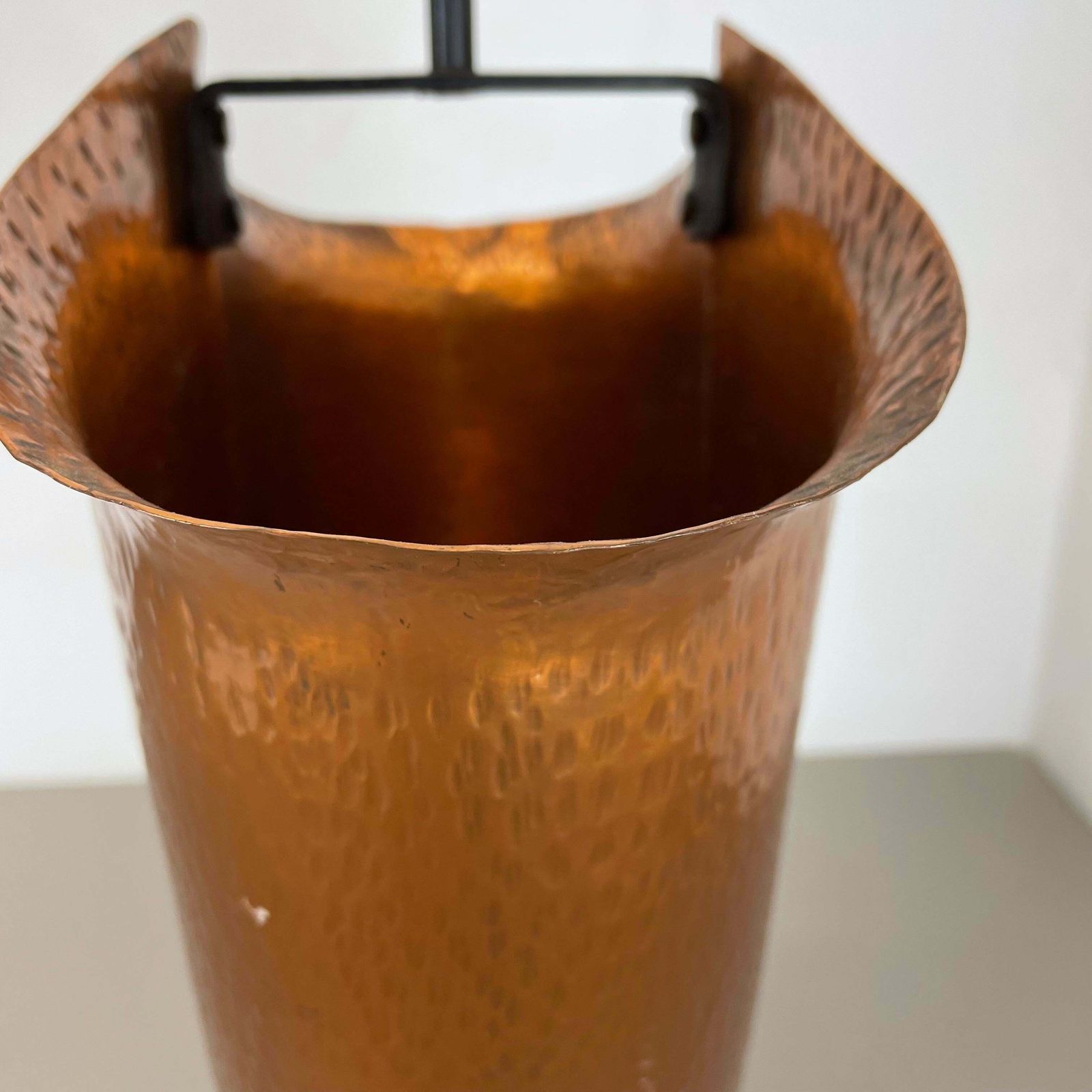 Home Decor Original Metal Copper Brutalist Hollywood Regency Umbrella Stand Germany, 1970s photo