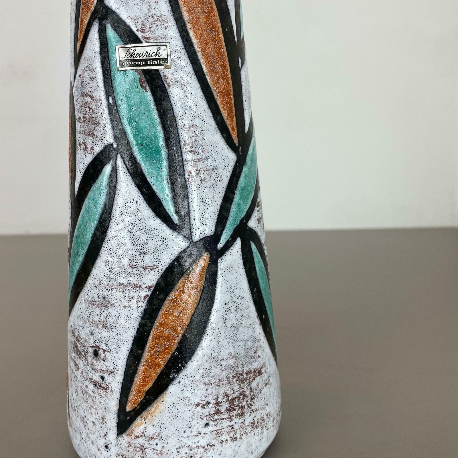 Fat Lava Multi Colour Floral Vase Scheurich Europ Linie Germany Wgp, 1970 photo vintage