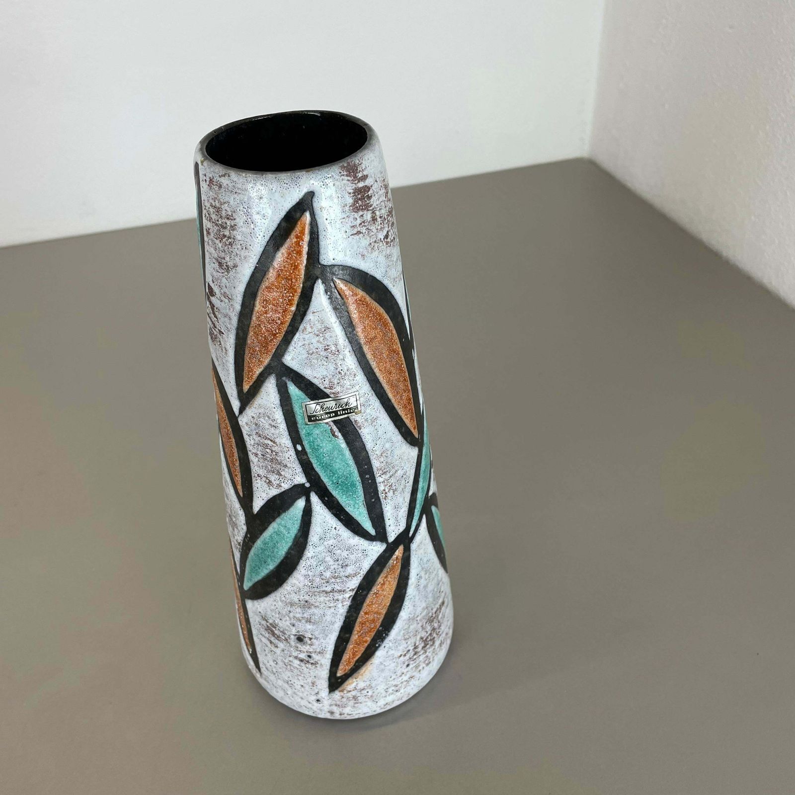 photo furniture Fat Lava Multi Colour Floral Vase Scheurich Europ Linie Germany Wgp, 1970
