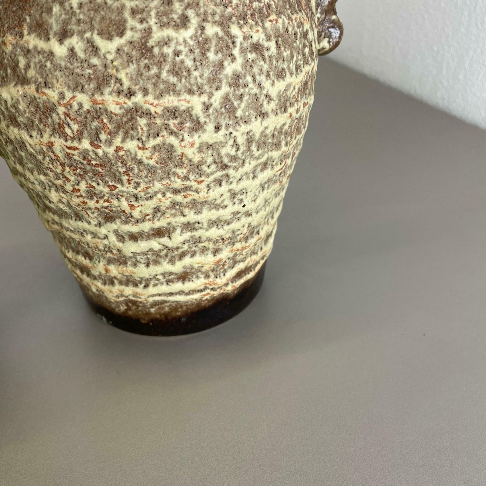 photo for sale Set Of Two Pottery Fat Lava Vases "Multi Colour" By Scheurich, Germany, 1970s