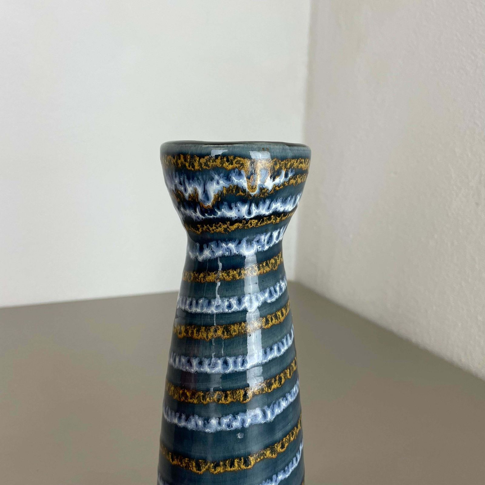 445.0 Set Of Two Pottery Fat Lava Vases "Multi Colour" By Scheurich, Germany, 1970s photo