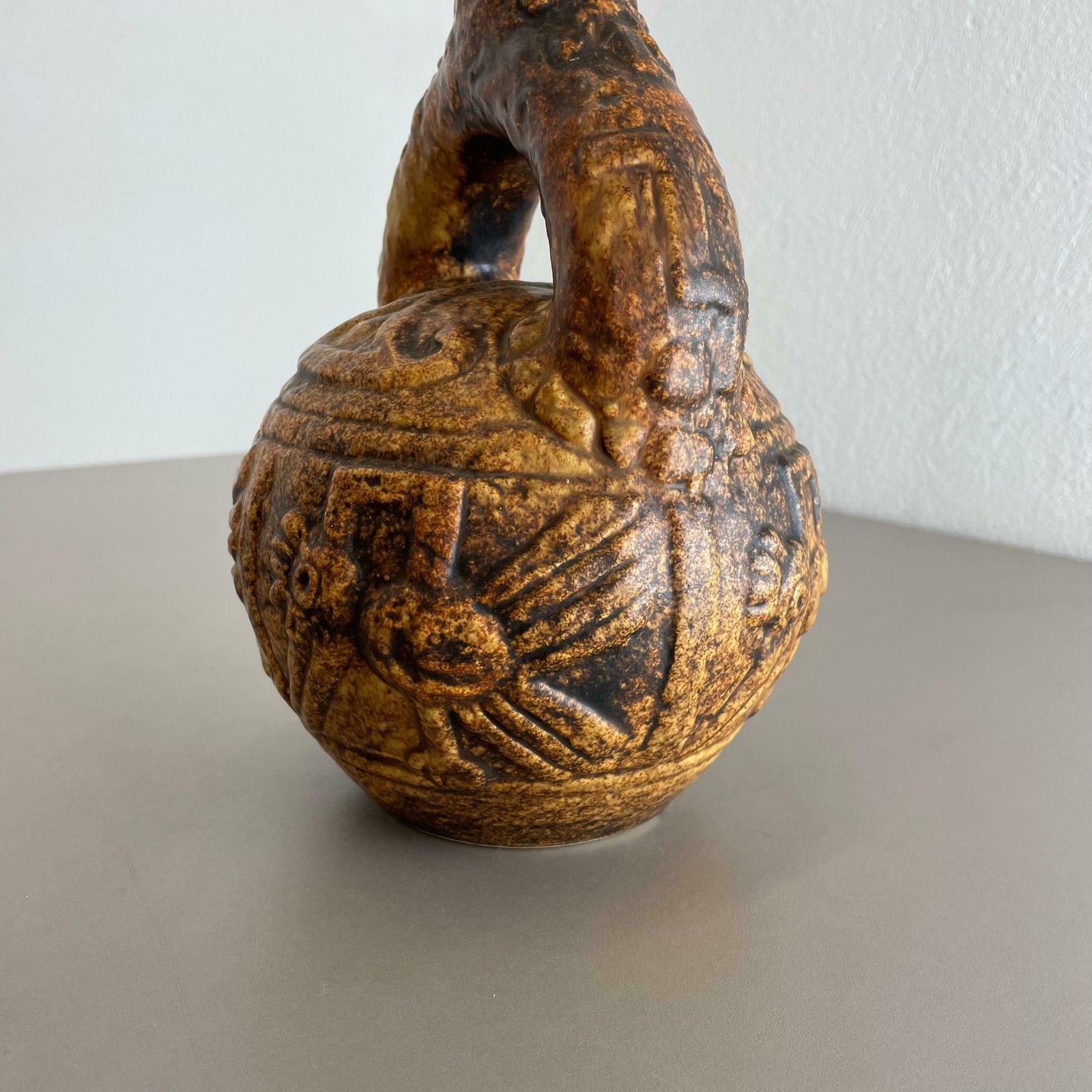 499.0 Large Colourful Fat Lava Pottery "Maya Tiki" Vase By Jasba Ceramics, Germany 1970 photo