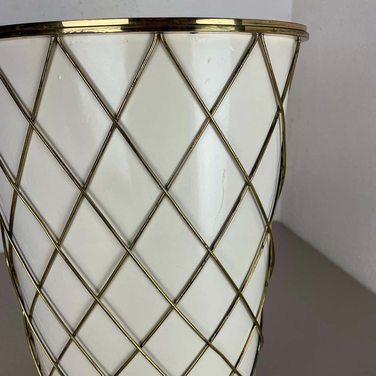 photo vinterior Original 1950s Brass Umbrella Stand By Vereinigte Werkstätten München, Germany