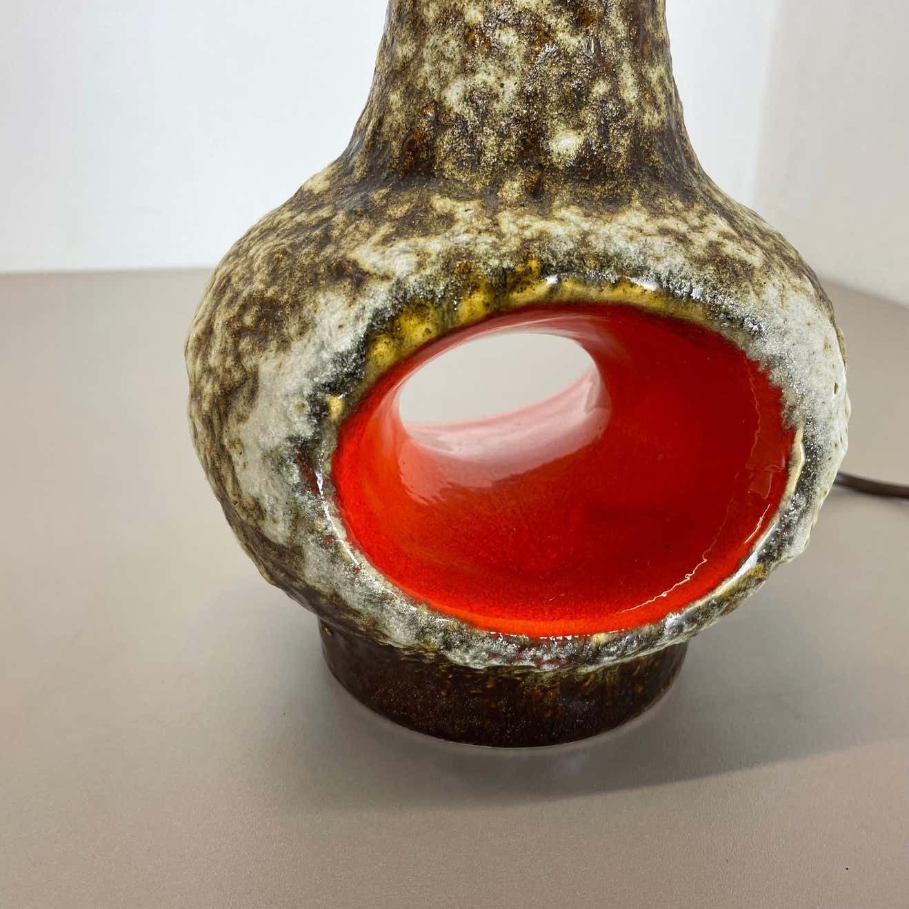 Rare Fat Lava Ceramic Pottery Table Light By Dümler And Breiden, Germany, 1970s photo vinterior