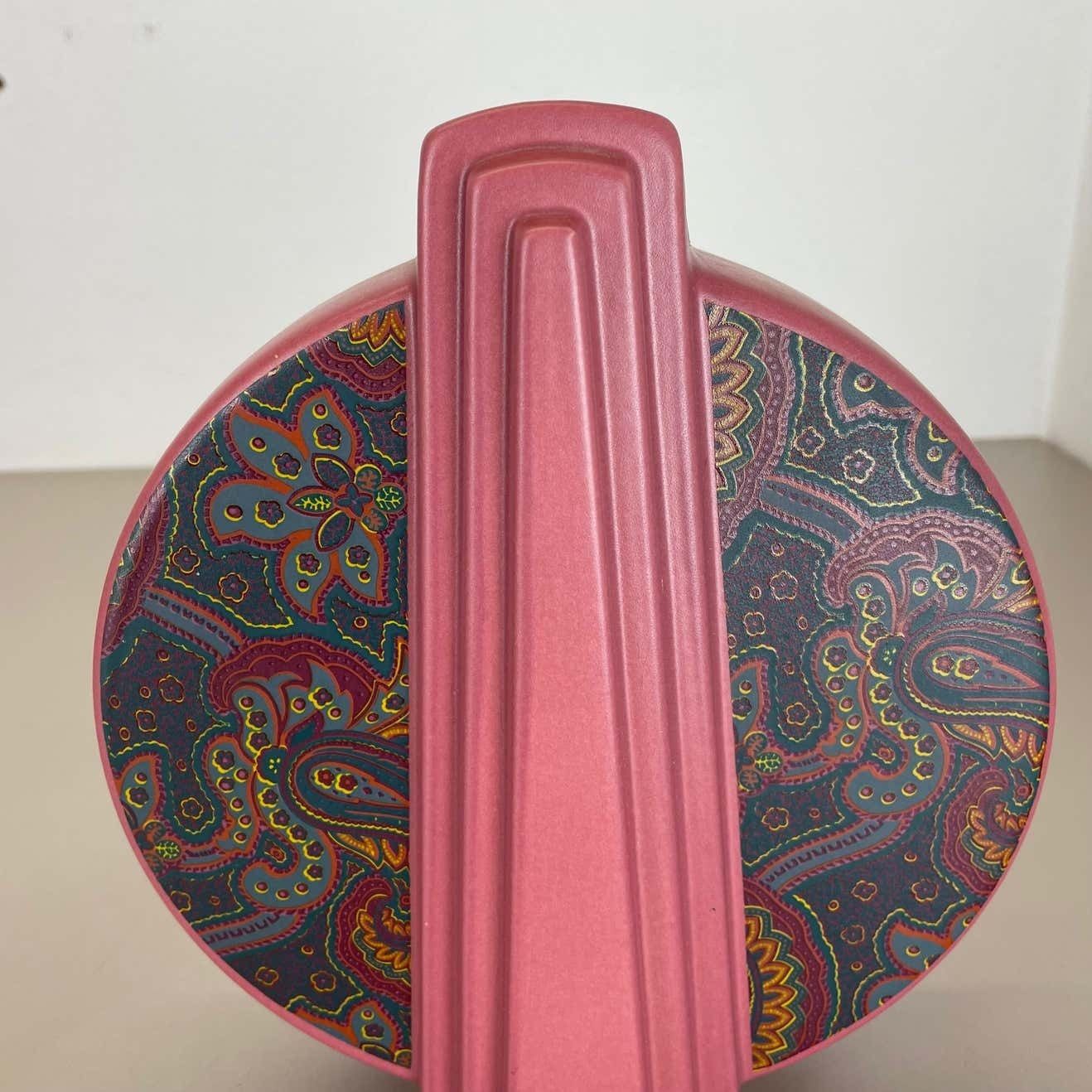 Super Rare Memphis Style Fat Lava Op Art Pottery Vase Bay Ceramics Germany 1980 photo vinterior