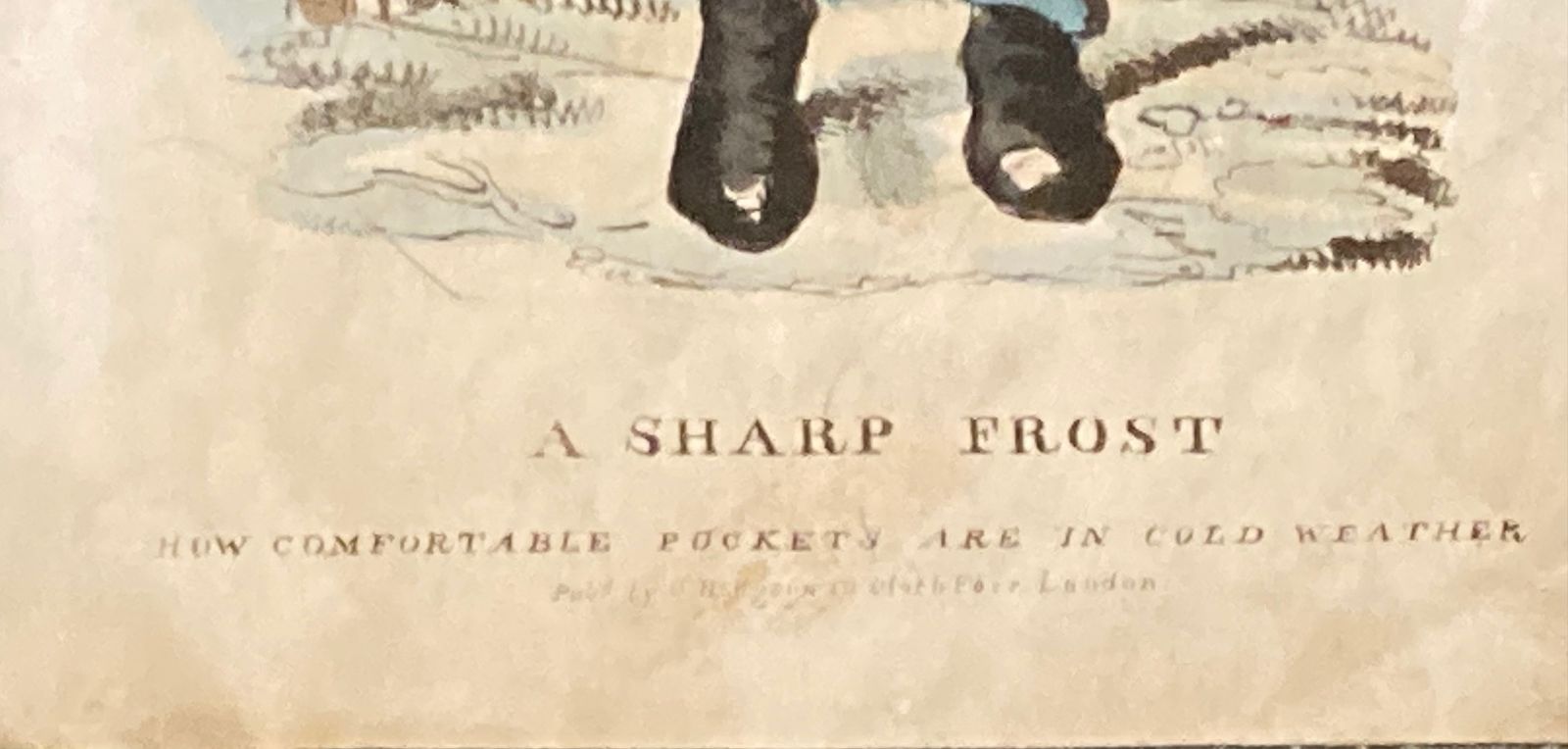 1830s Hand Coloured Lithograph A Sharp Frost By O.Hodgson Cloth Fair photo furniture