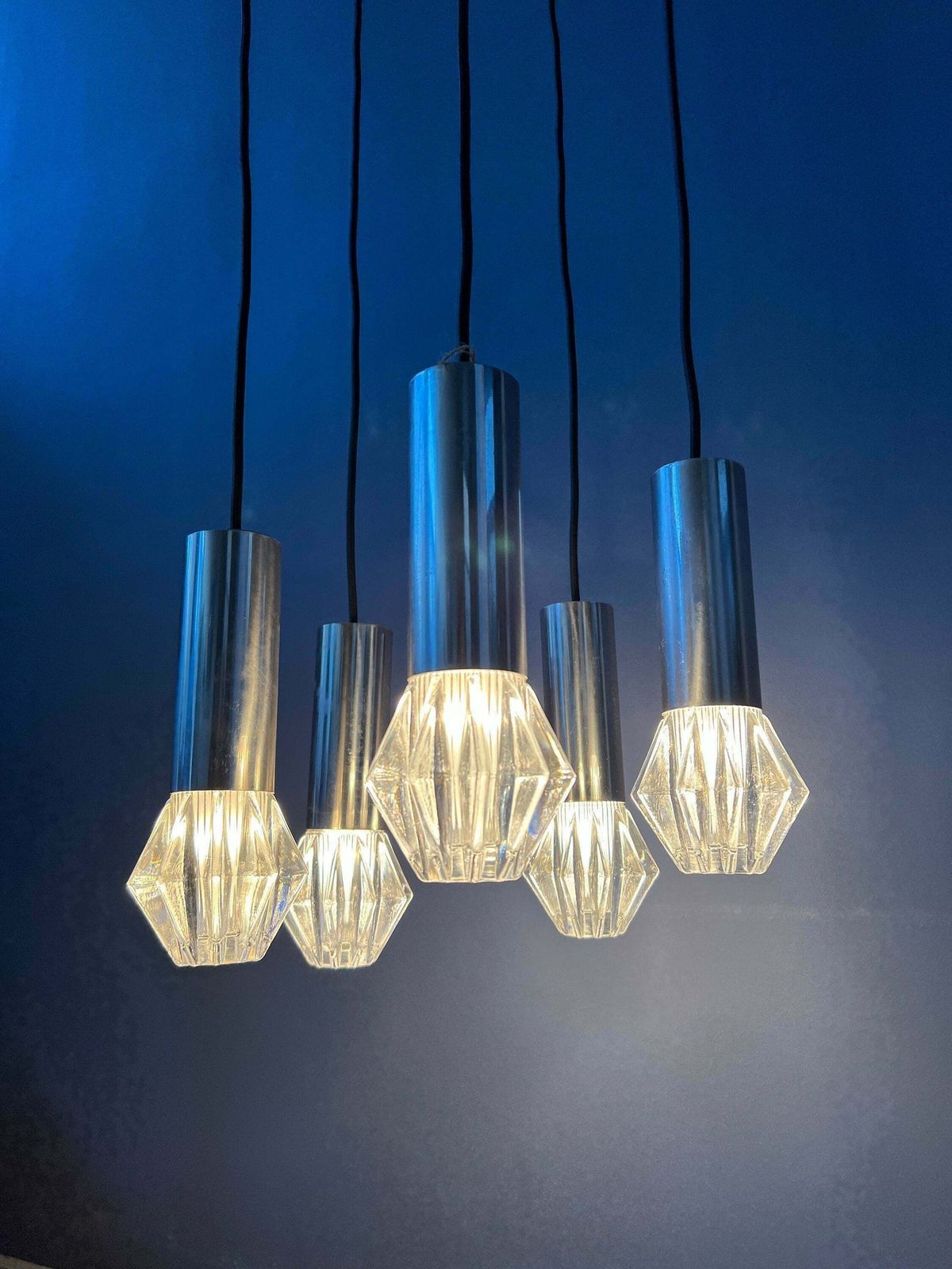 Mid Century Space Age Cascade Hanglamp / Vintage Lichtarmatuur