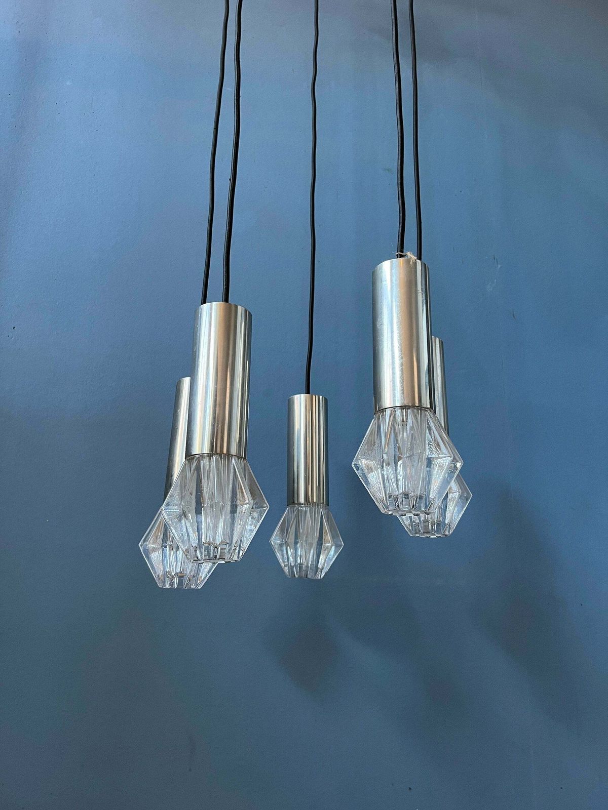 Mid Century Space Age Cascade Hanglamp / Vintage Lichtarmatuur photo vintage