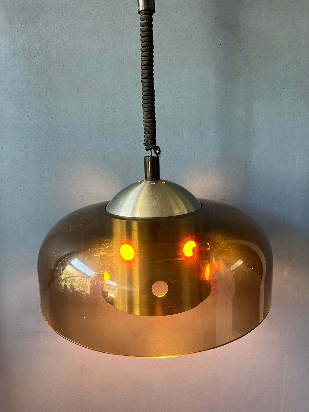 Mid Century Herda Space Age Lamp / Vintage Jaren 70 Hanglamp photo 330.7824
