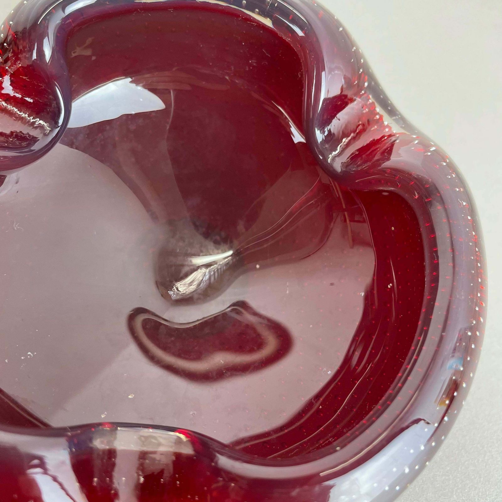 Red Bubble Murano Glass Bowl Shells Ashtray Element By Venini Italy 1970s No 2 photo buy
