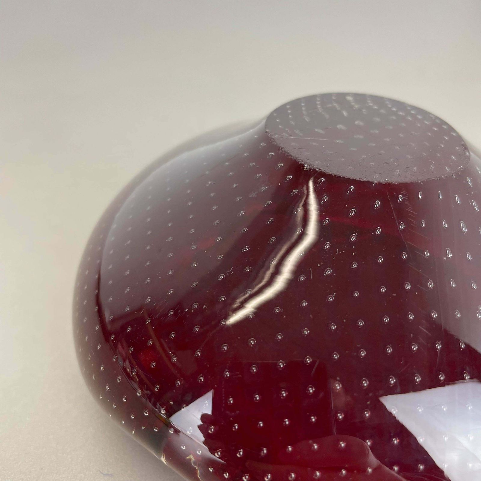 Home Decor Red Bubble Murano Glass Bowl Shells Ashtray Element By Venini Italy 1970s No 2 photo