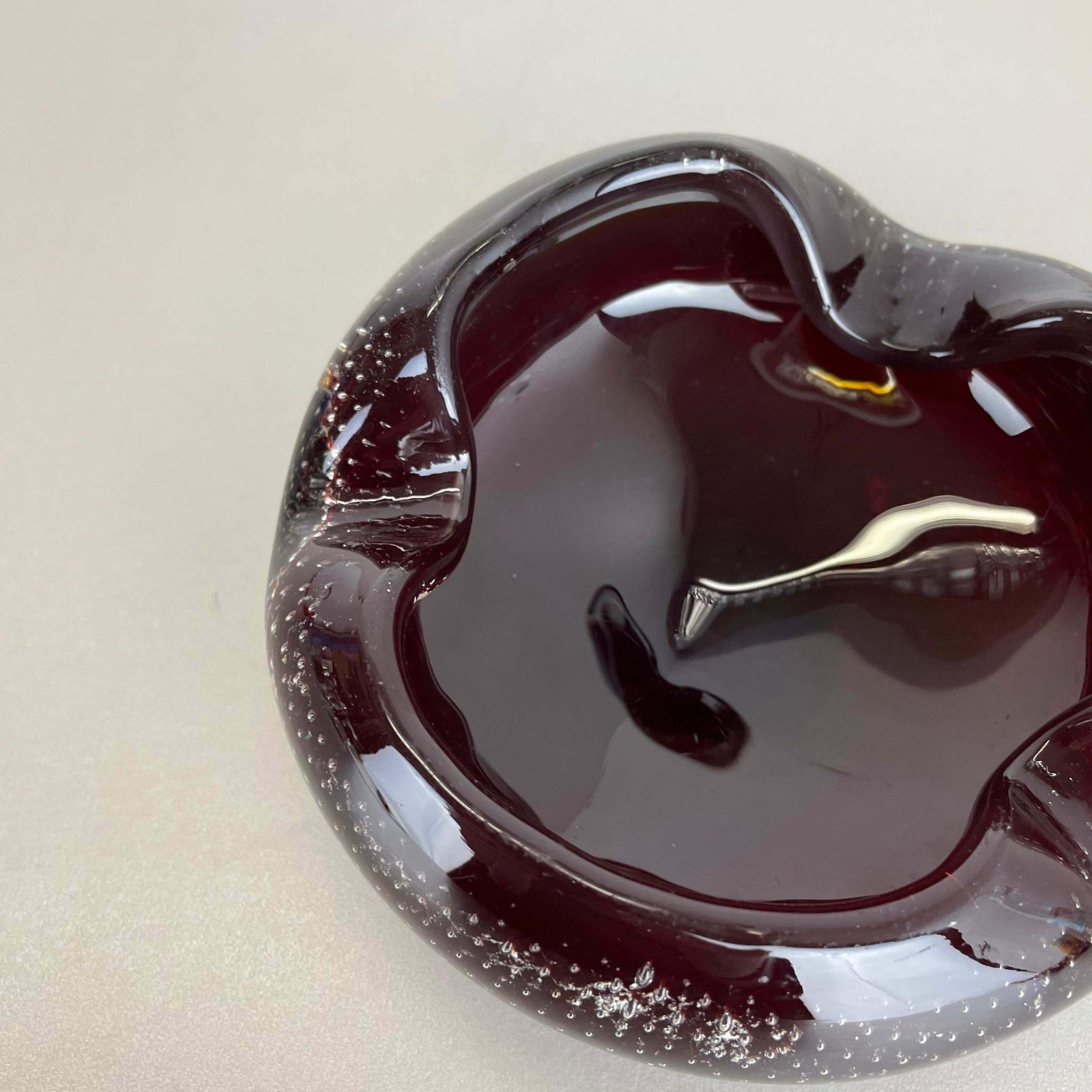 Red Murano Glass Bowl Shells Ashtray Element By Venini Italy 1970s No 1 photo vinterior