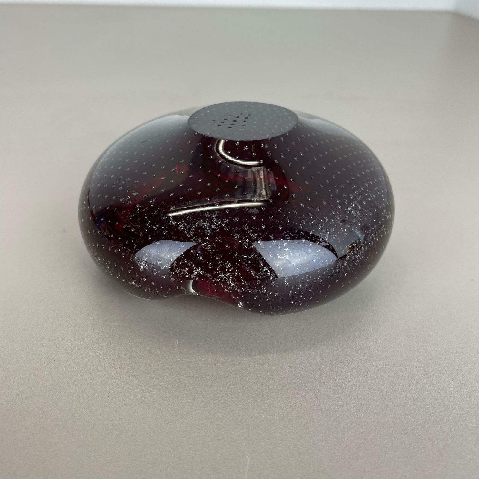 photo vinterior Red Murano Glass Bowl Shells Ashtray Element By Venini Italy 1970s No 1