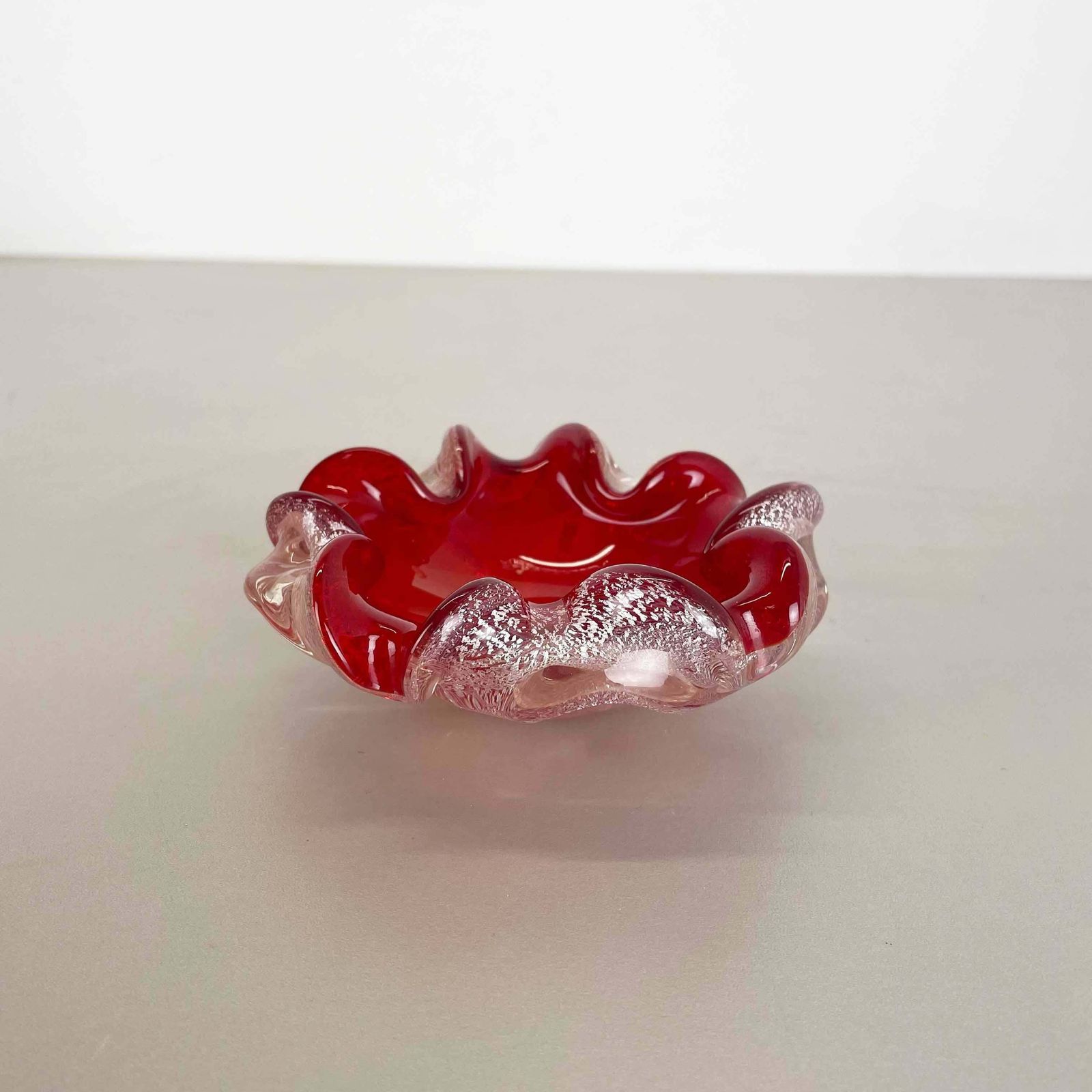Murano Glass Floral Bowl Element Shell Ashtray By Barovier  Toso Italy 1970 photo furniture
