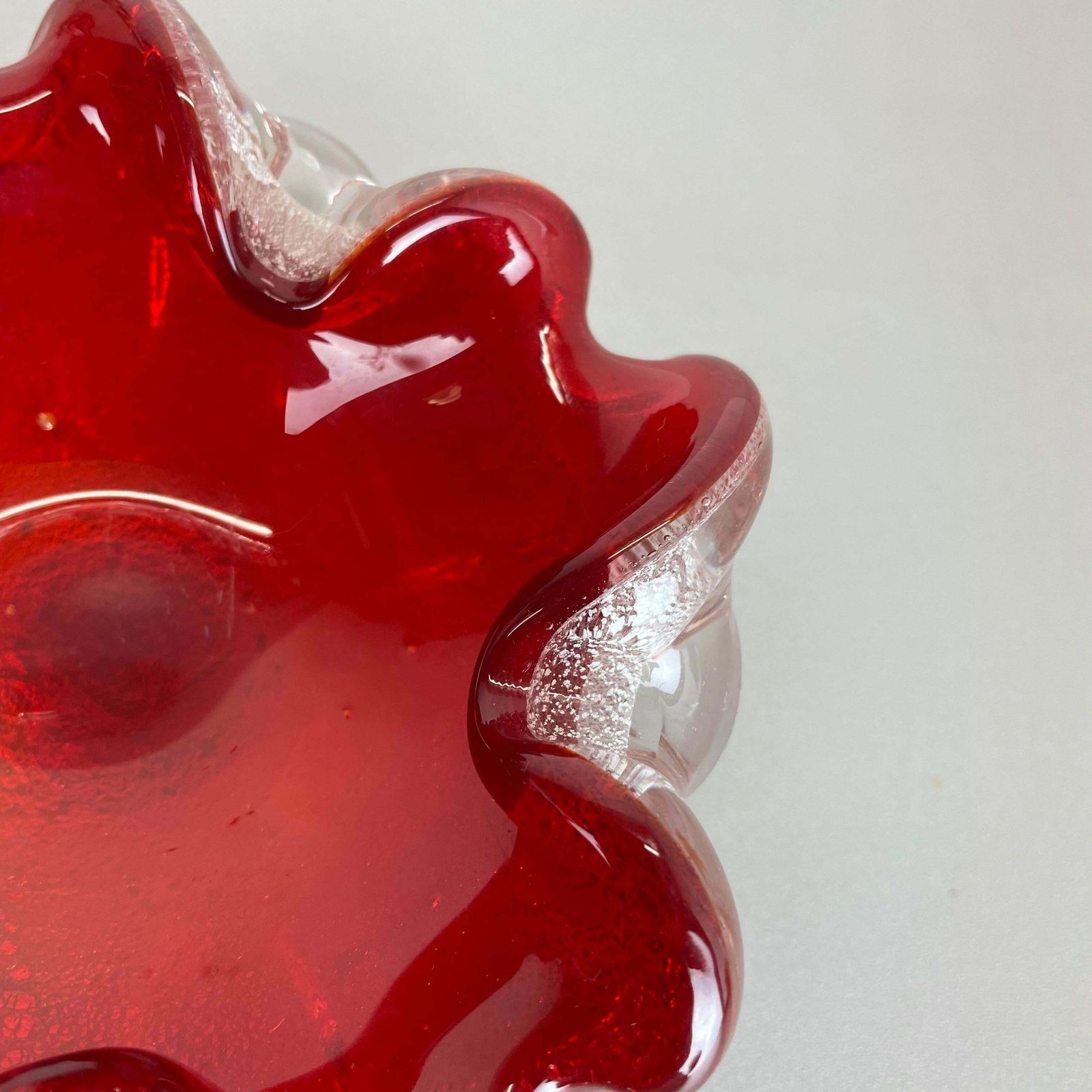 photo for sale Murano Glass Floral Bowl Element Shell Ashtray By Barovier  Toso Italy 1970