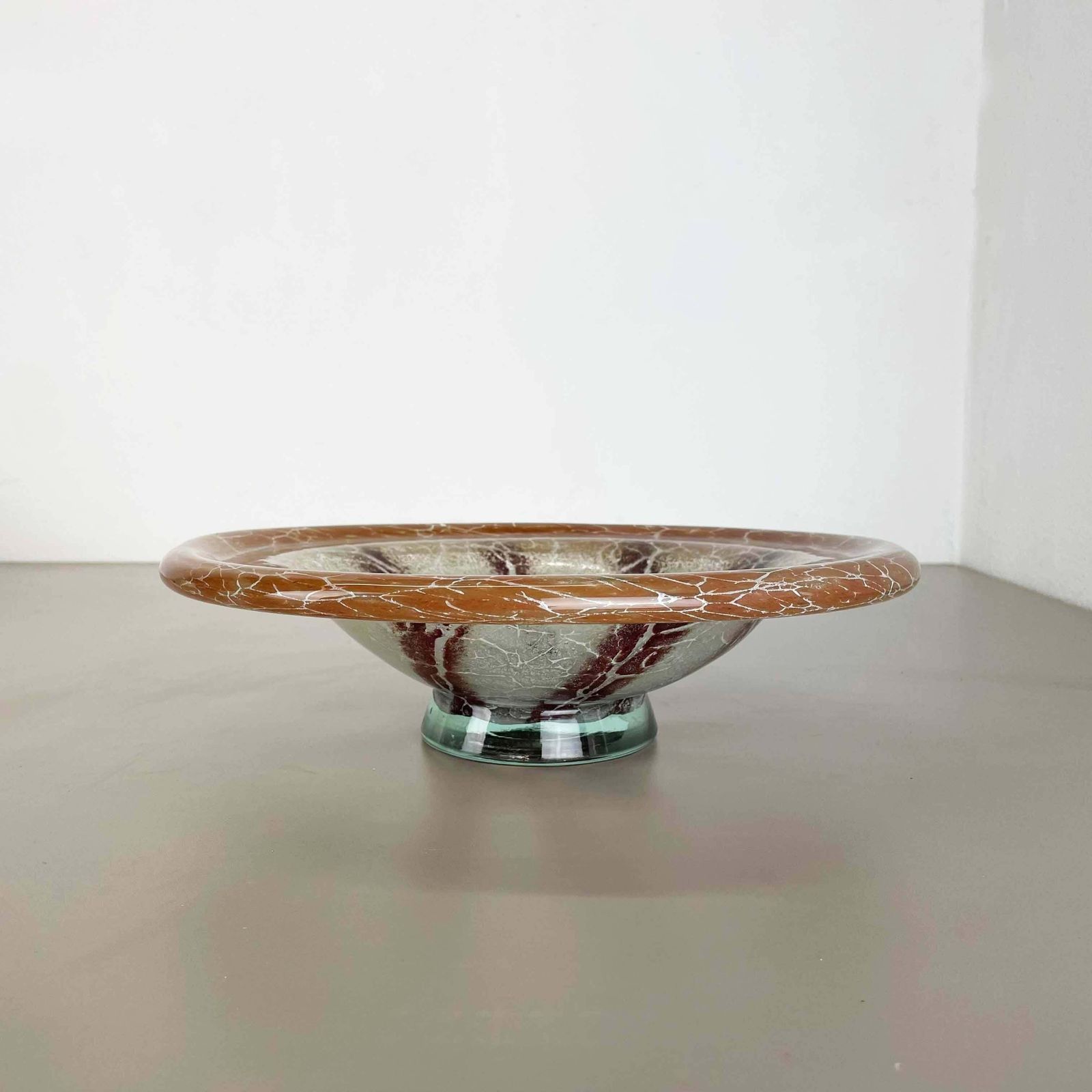 German Glass Bowl By Karl Wiedmann For Wmf Ikora, 1930s Baushaus Art Deco photo vinterior