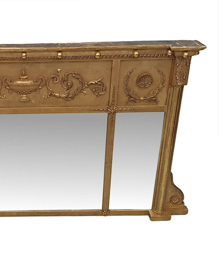 A Fabulous Edwardian Giltwood Overmantle Mirror In The Manner Of Adams photo furniture