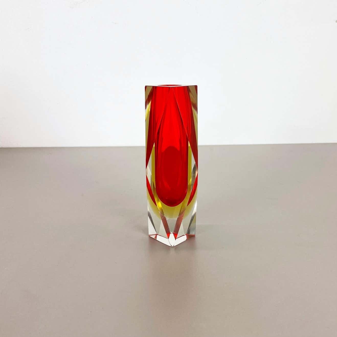 Large Red Murano Glass Sommerso Vase By Flavio Poli Attributed, Italy 1970s photo furniture