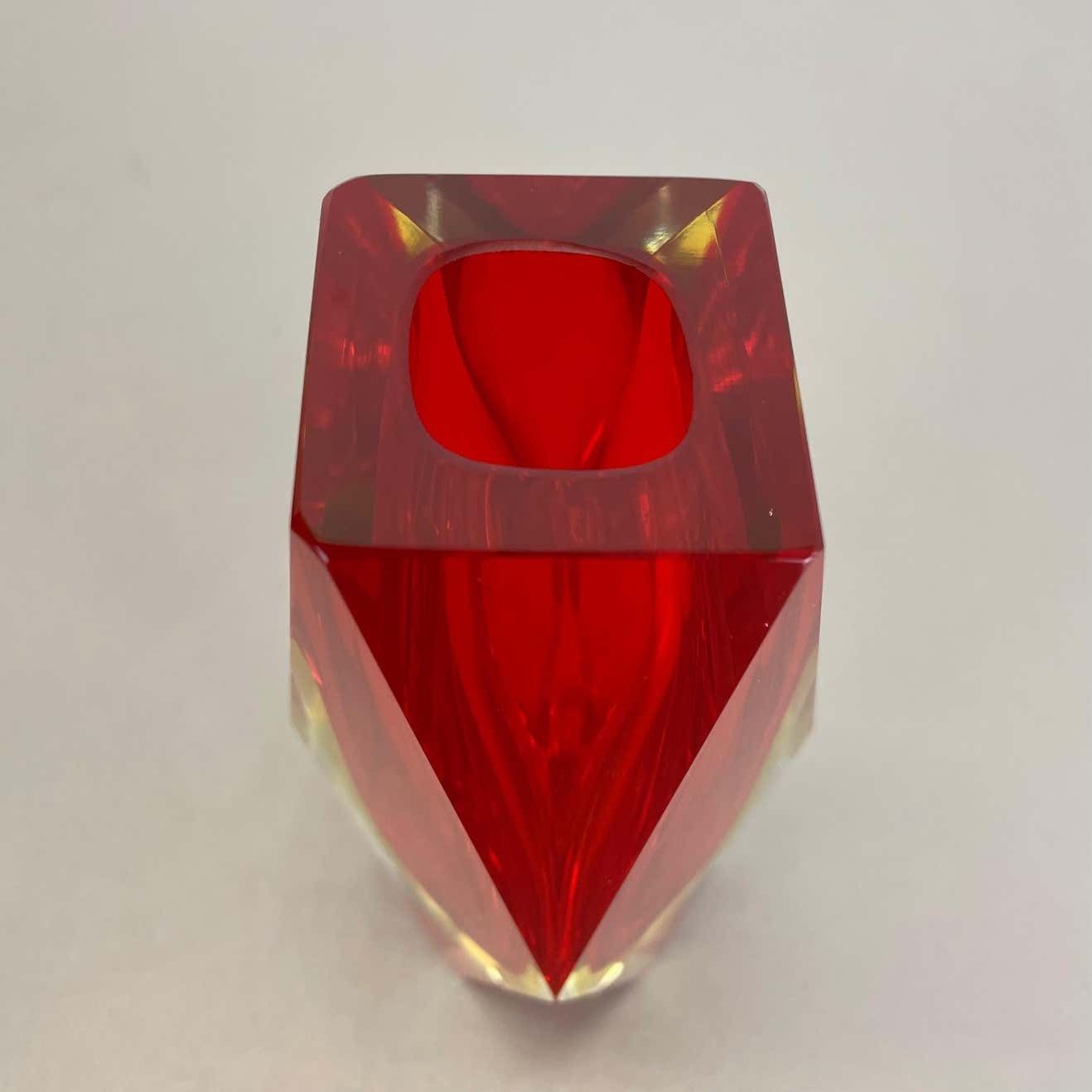 photo furniture Large Red Murano Glass Sommerso Vase By Flavio Poli Attributed, Italy 1970s