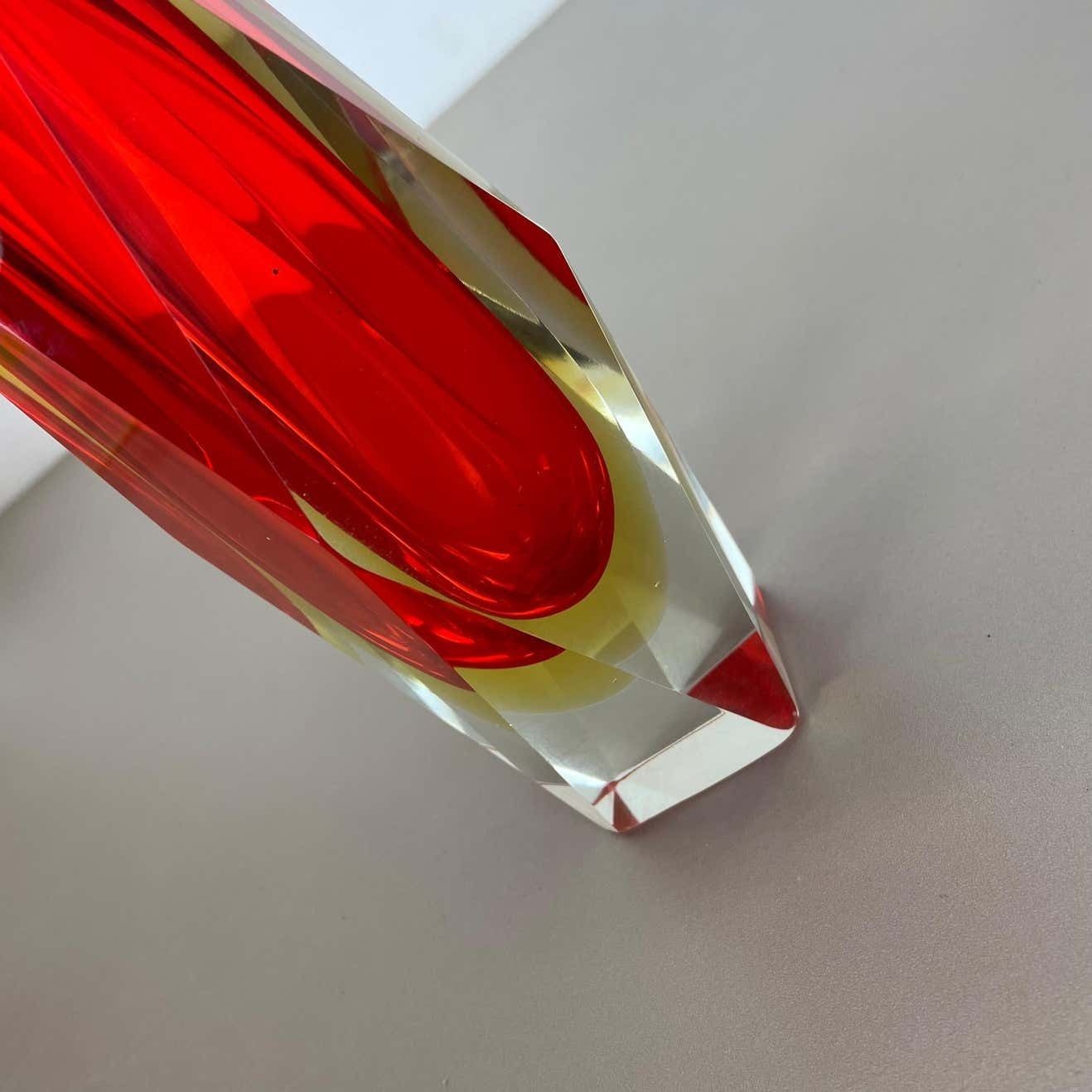 photo vinterior Large Red Murano Glass Sommerso Vase By Flavio Poli Attributed, Italy 1970s