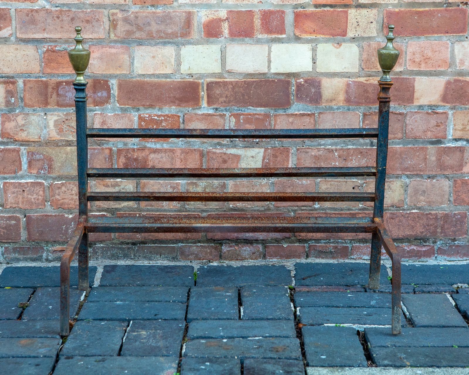 photo for sale Regency Fire Accessories Antique Fire Dogs Andirons Early 19th Century Fire Back By Haden Of Trowbridge Country House Fireplace Open Fire