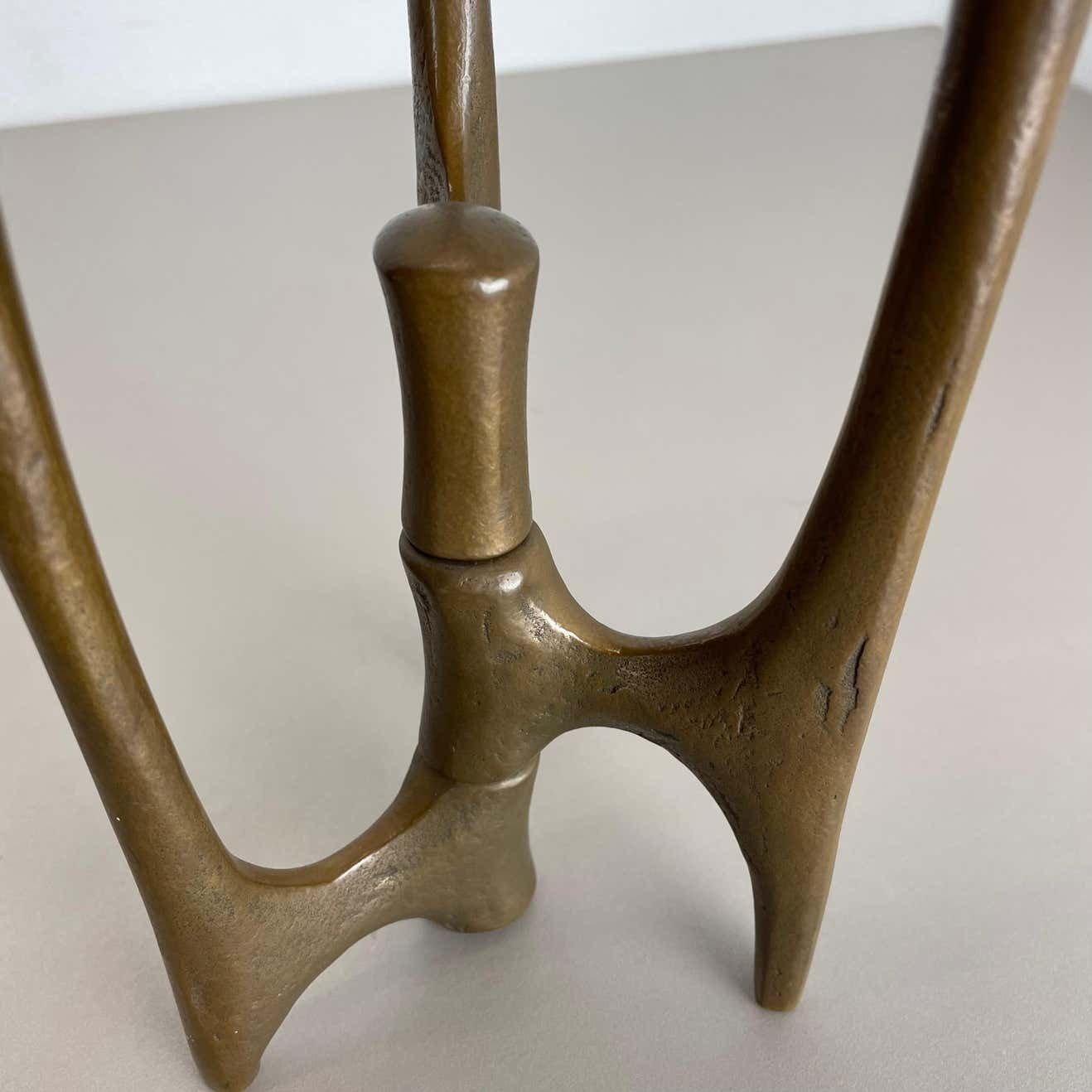 Home Decor Midcentury Brutalist Bronze Tripod Candleholder By Michael Harjes, Germany 1960s photo