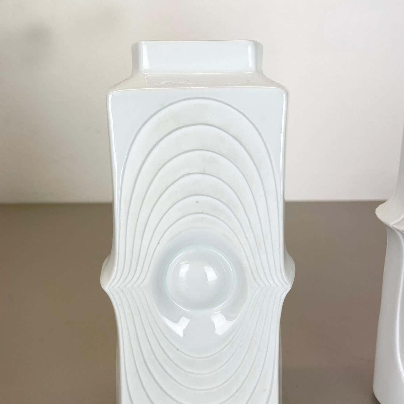 Set Of 2 Original Porcelain Op Art Vase Made By Royal Bavaria Kpm Germany, 1970s photo 497.0