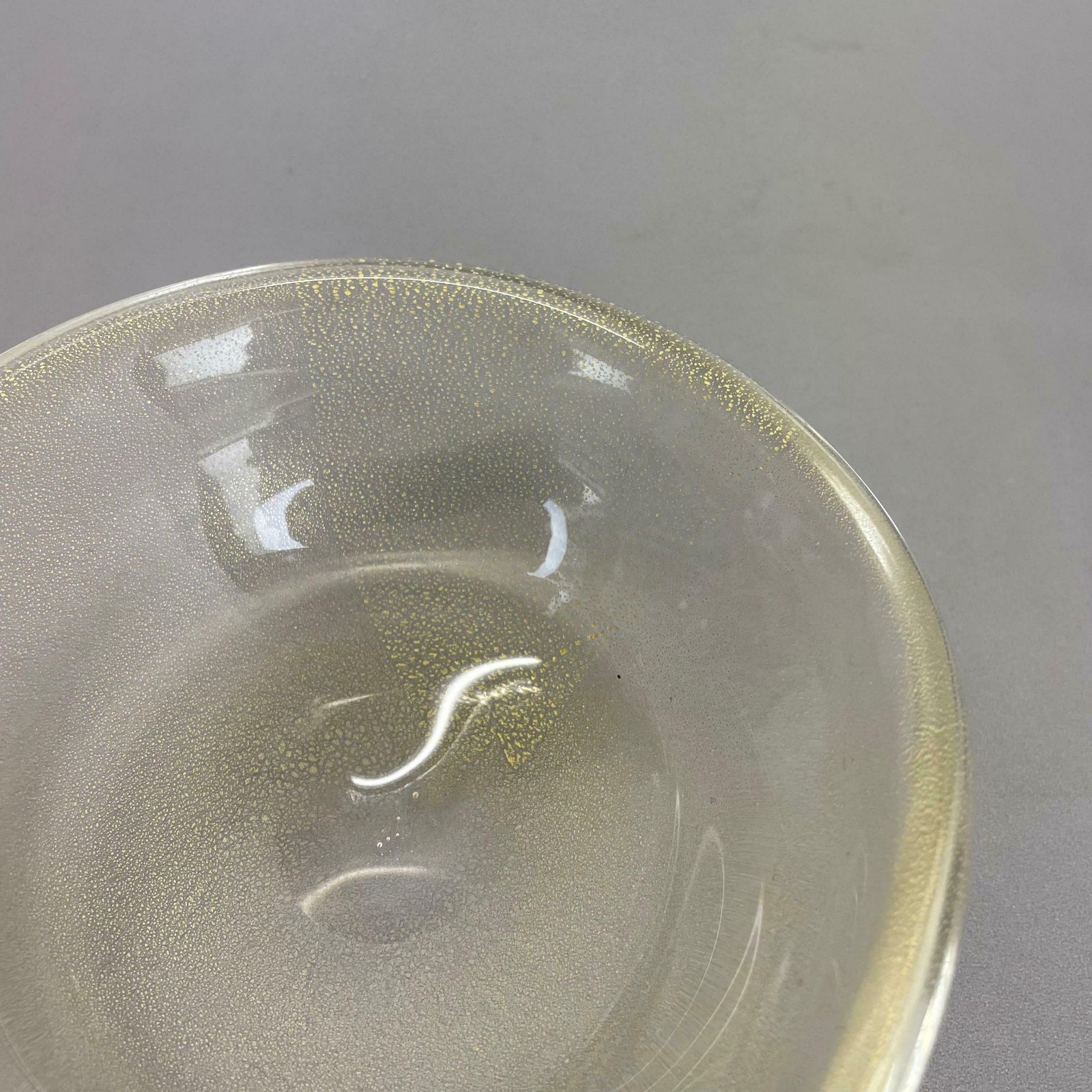 photo for sale Glass Bowl Element Shell Ashtray Murano Bubble By Barovier And Toso Italy 1970s