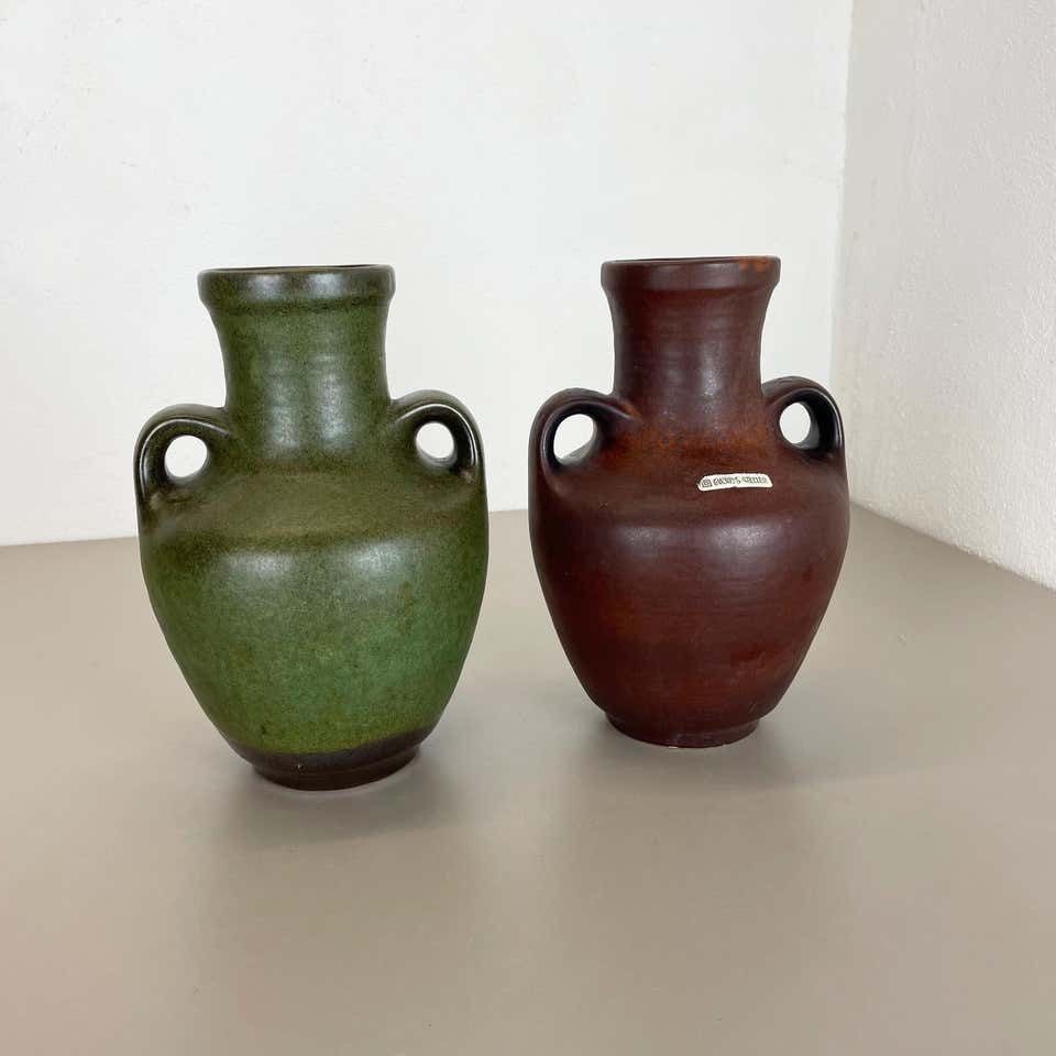 Set Of 2 Ceramic Pottery Vase Heinz Siery Carstens Tönnieshof, Germany, 1970s photo for sale