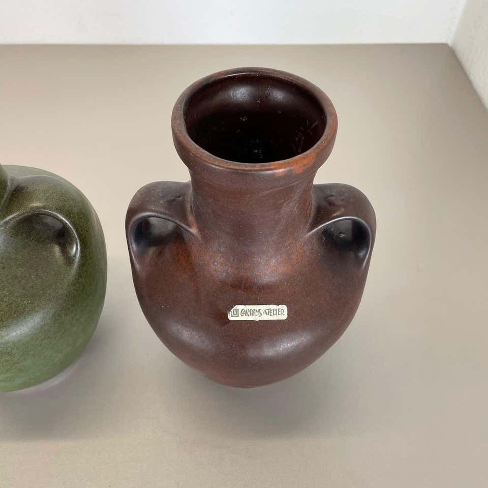 photo for sale Set Of 2 Ceramic Pottery Vase Heinz Siery Carstens Tönnieshof, Germany, 1970s