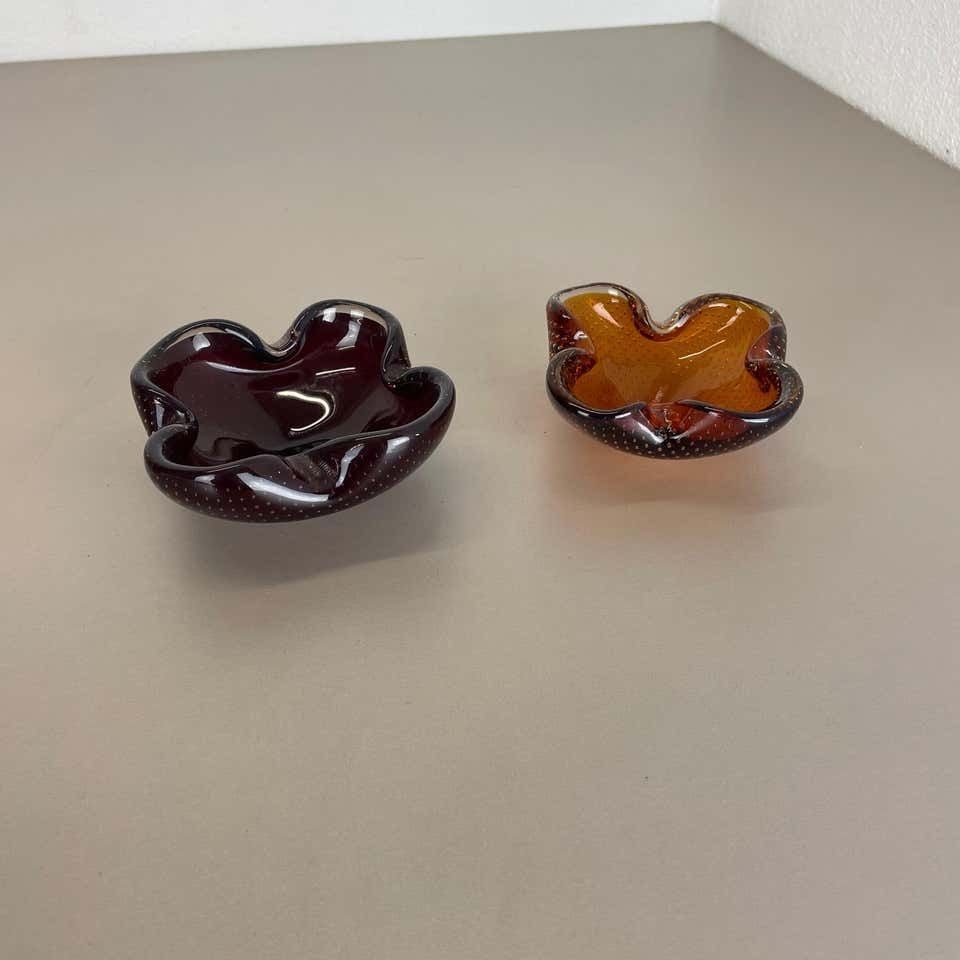Set Of 2 Murano Glass Bowl Shells Ashtray Element By Venini, Italy, 1970s photo furniture