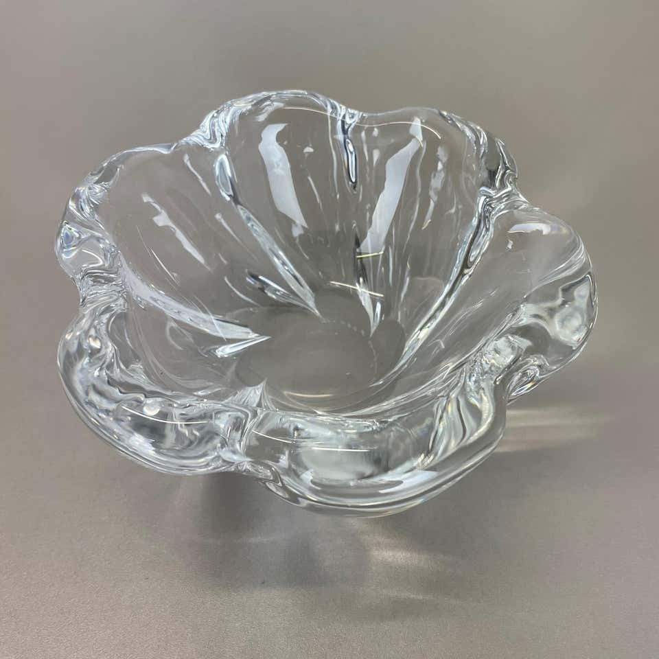 Large 2kg Floral Glass Shell Bowl Ashtray Element By Orrefors, Sweden, 1970s photo 500.0