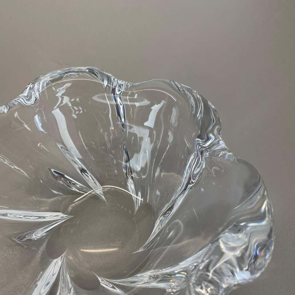 Large 2kg Floral Glass Shell Bowl Ashtray Element By Orrefors, Sweden, 1970s photo buy