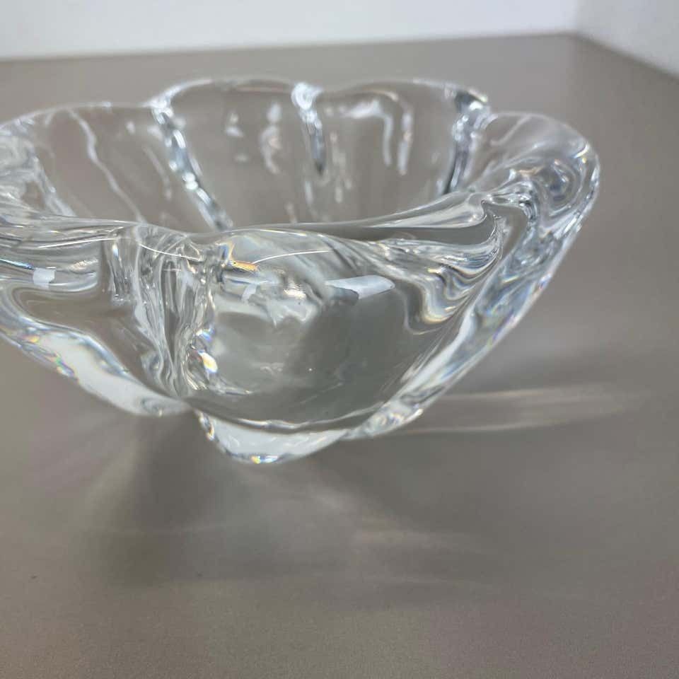 photo furniture Large 2kg Floral Glass Shell Bowl Ashtray Element By Orrefors, Sweden, 1970s