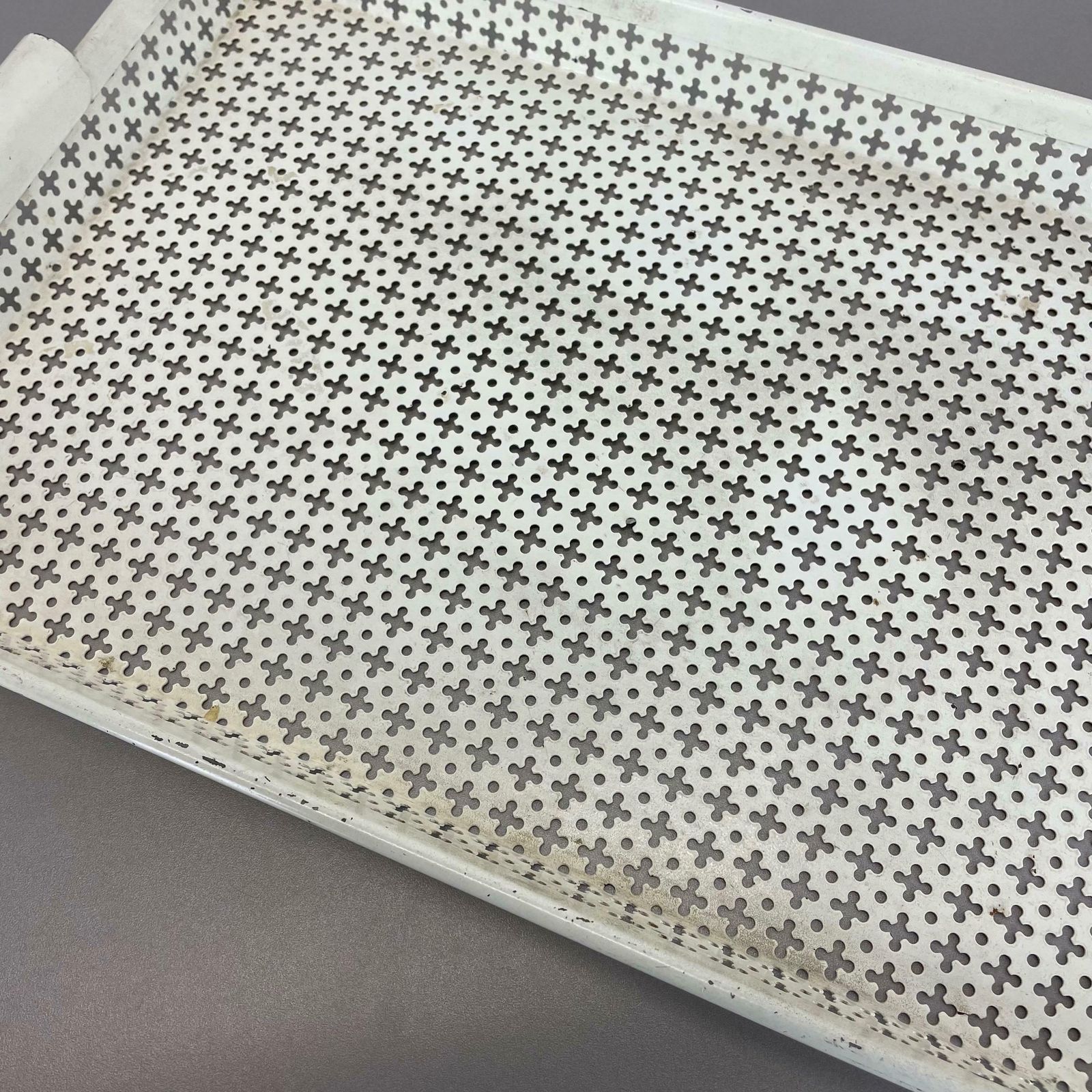 photo for sale Original French Modernist Metal Tray Rigituelle By Mathieu Matégot 1950s